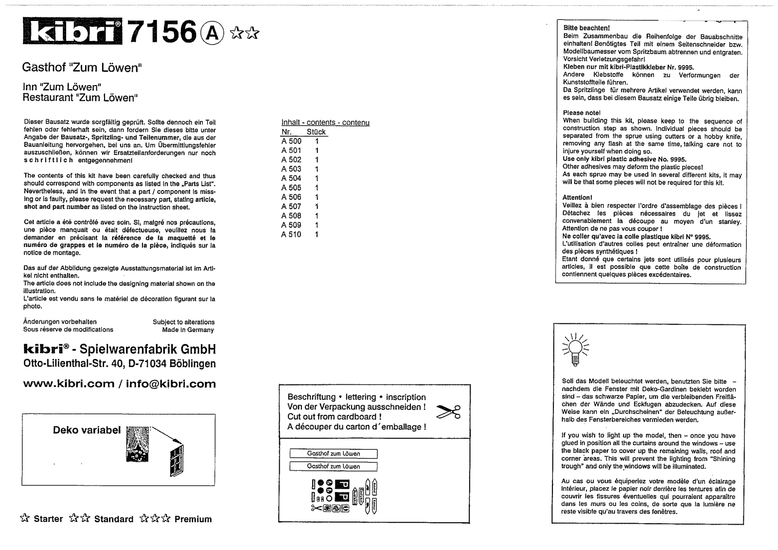 Kibri 7156 User Manual