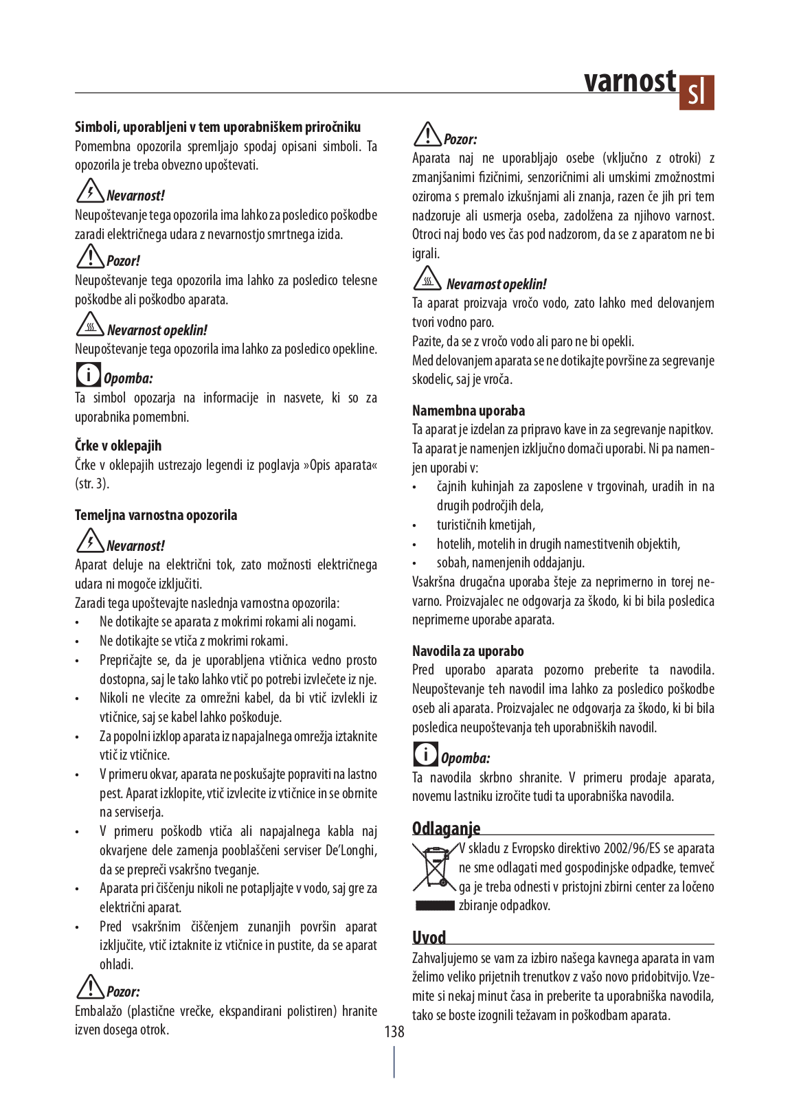 Delonghi ECZ351.BG, ECZ351.W, ECZ351.GY, ECZ351BK Instruction manuals