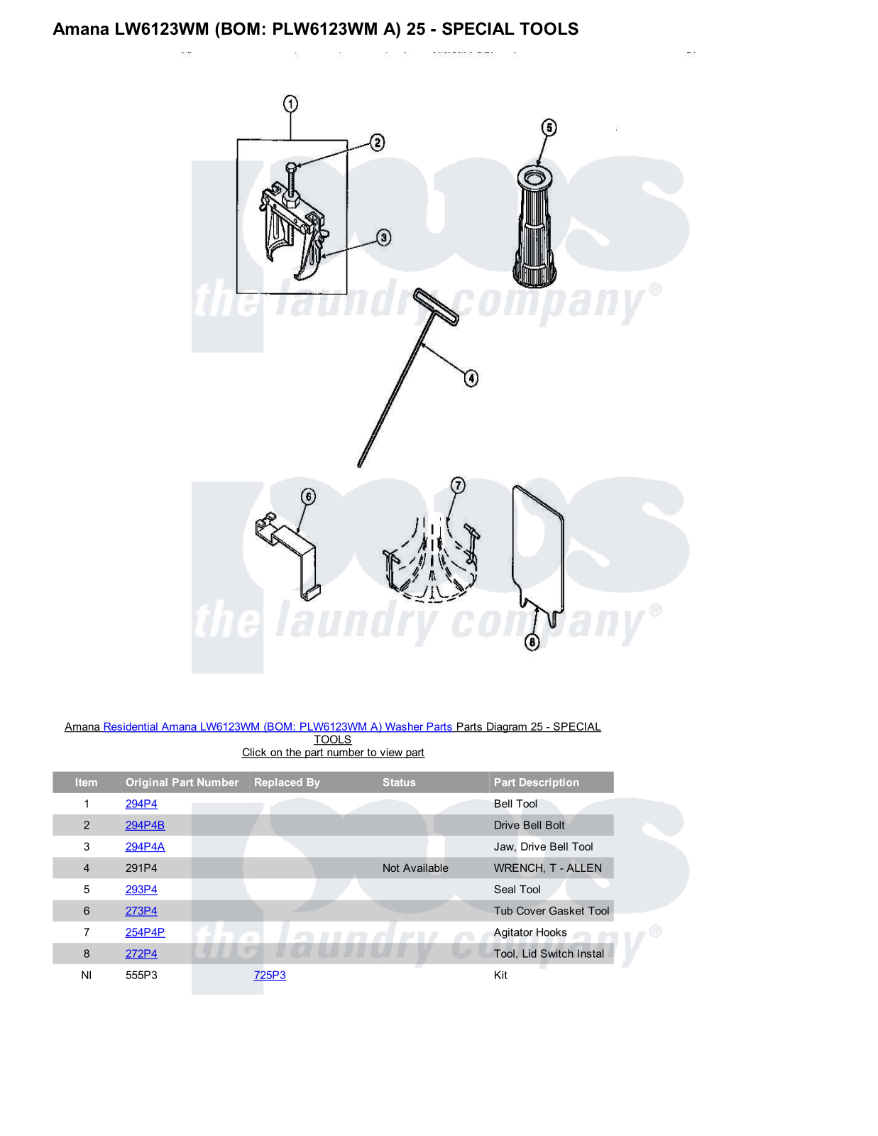 Amana LW6123WM Parts Diagram