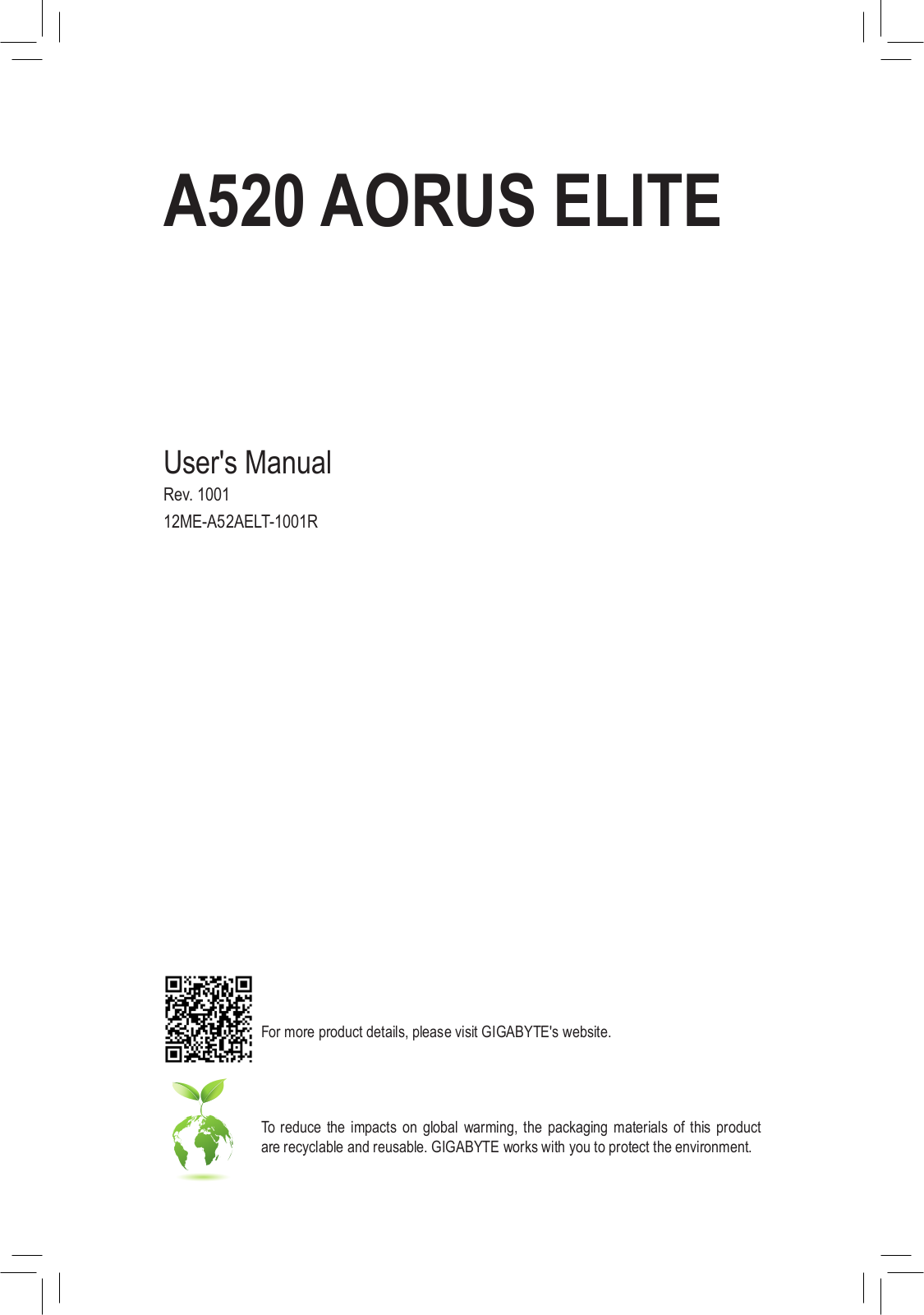 Gigabyte A520 Aorus elite operation manual