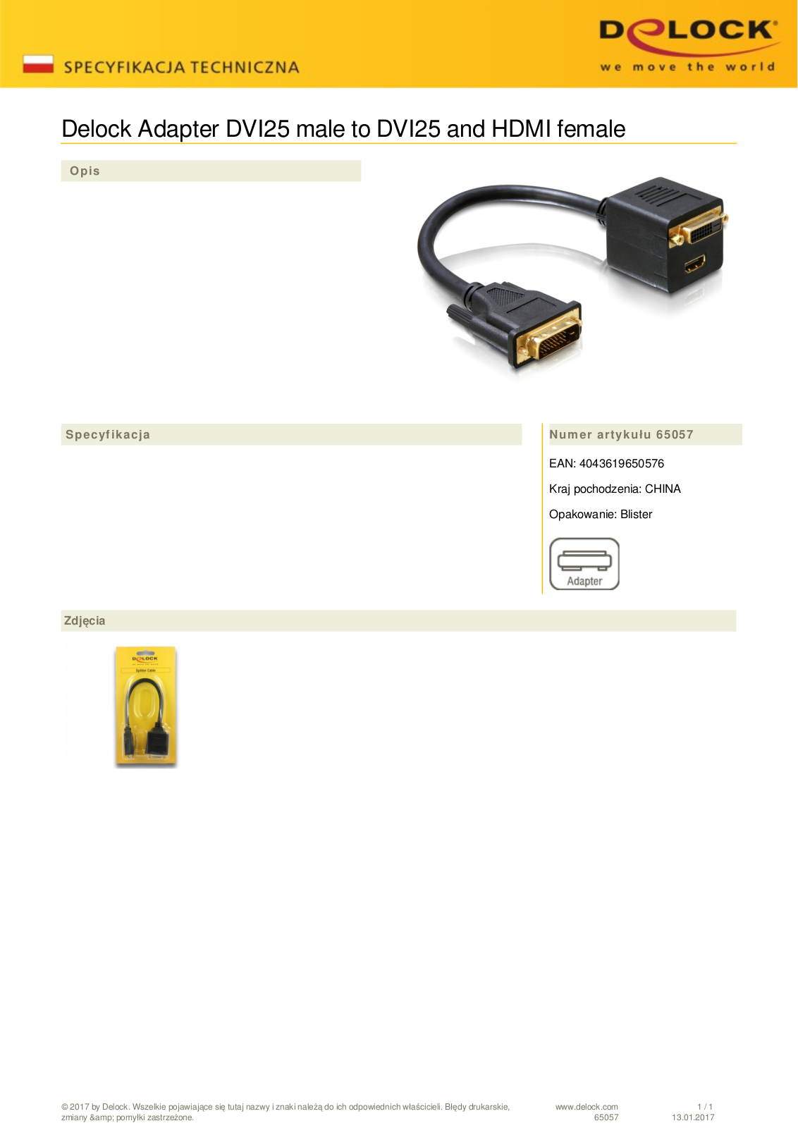 DeLOCK DVI adapter plug-socket angled 90 User Manual