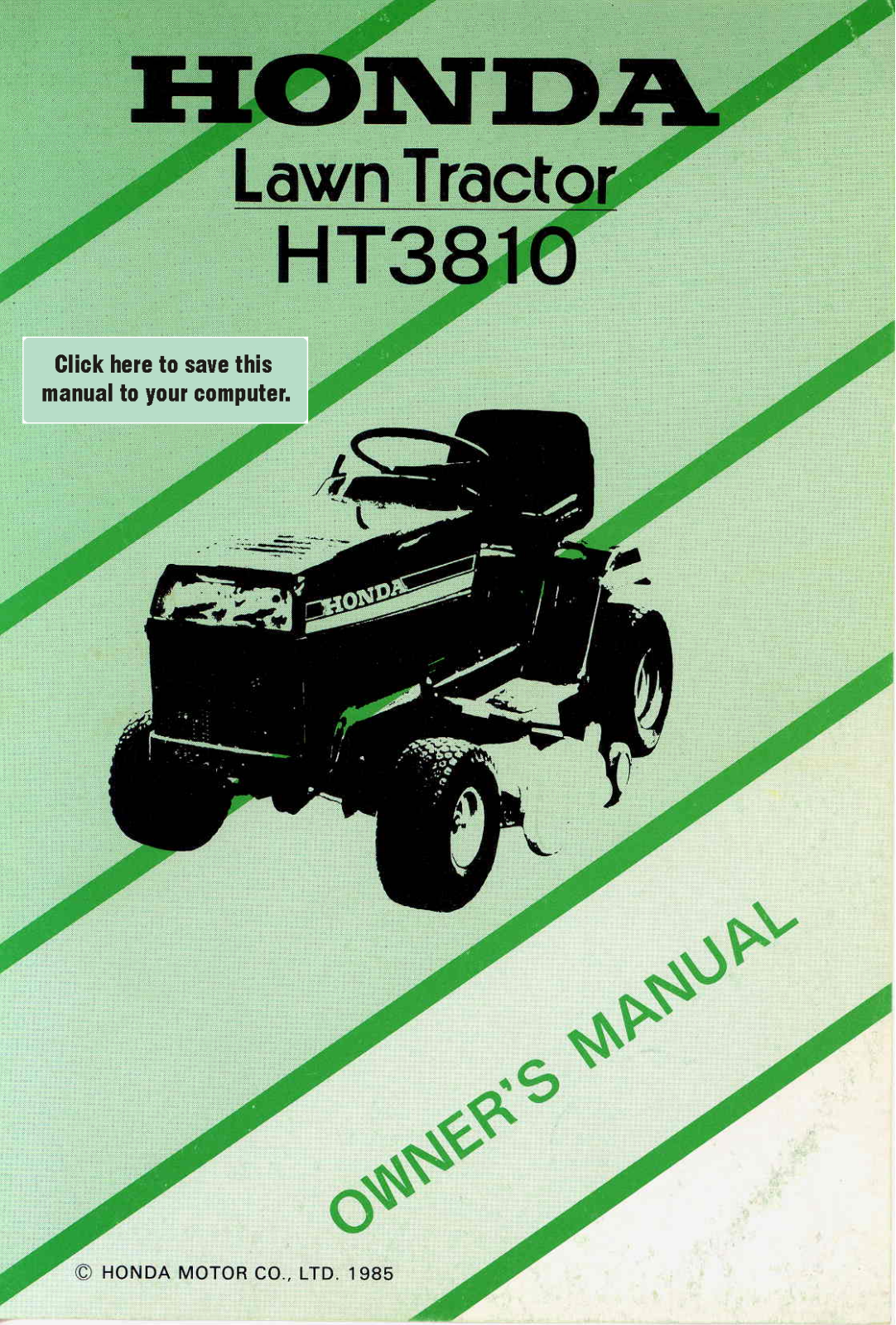 Honda HT3810 Owner's Manual