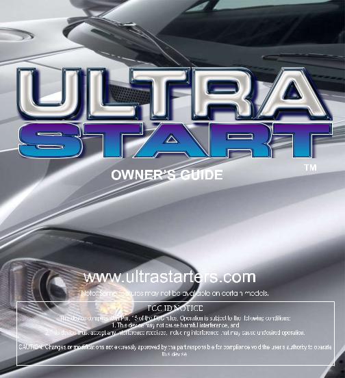 Ultra Start 1172 User Manual