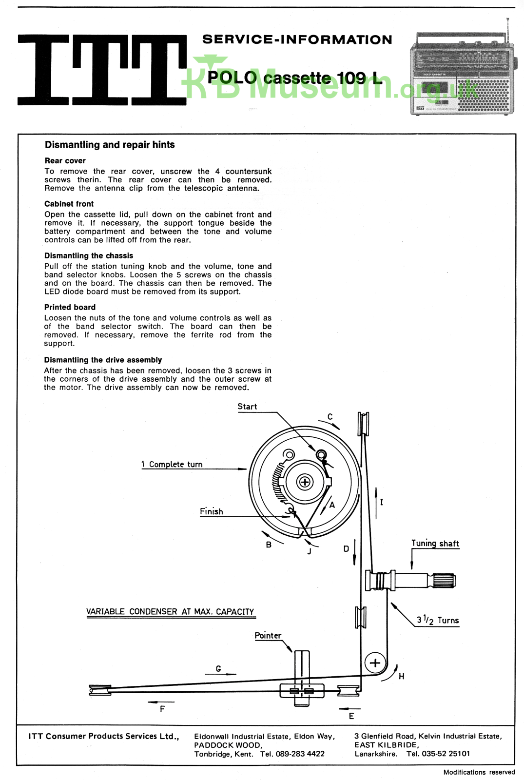 ITT Polo Cassette 109L User Manual