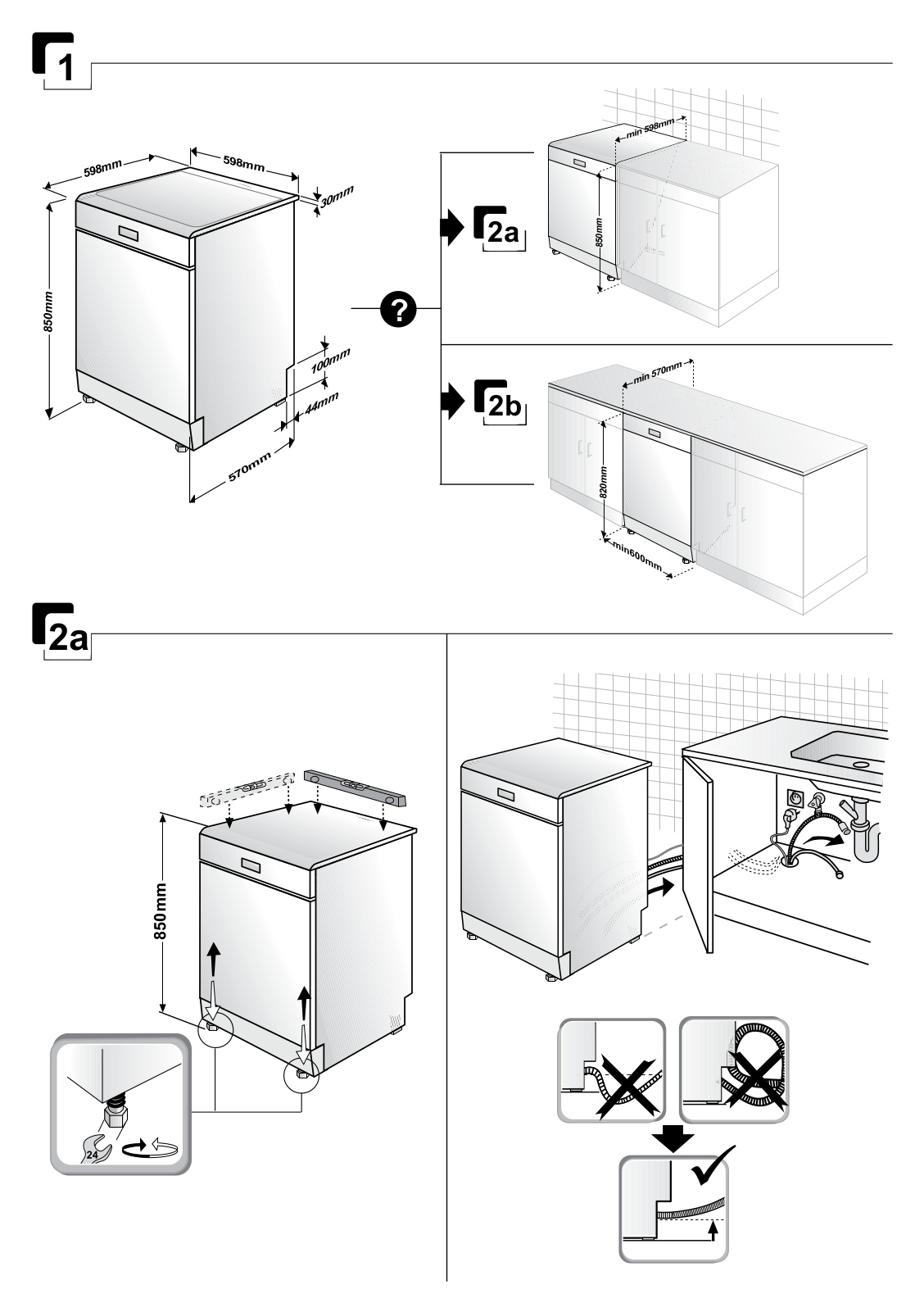 Beko DVN05321W, DVN05321S, DVN04321W, MDFN26431X, DFN38530DX Installation manual