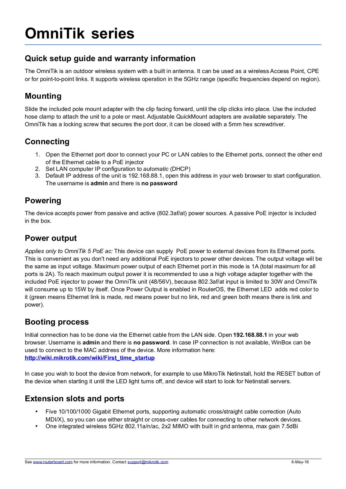 MikroTik RBOmnitikG-5HacD User Manual