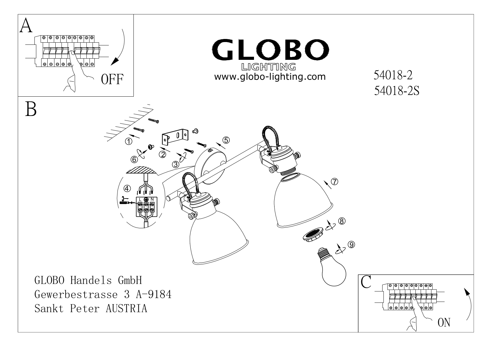 GLOBO 54018-2S User guide - ManualMachine.com