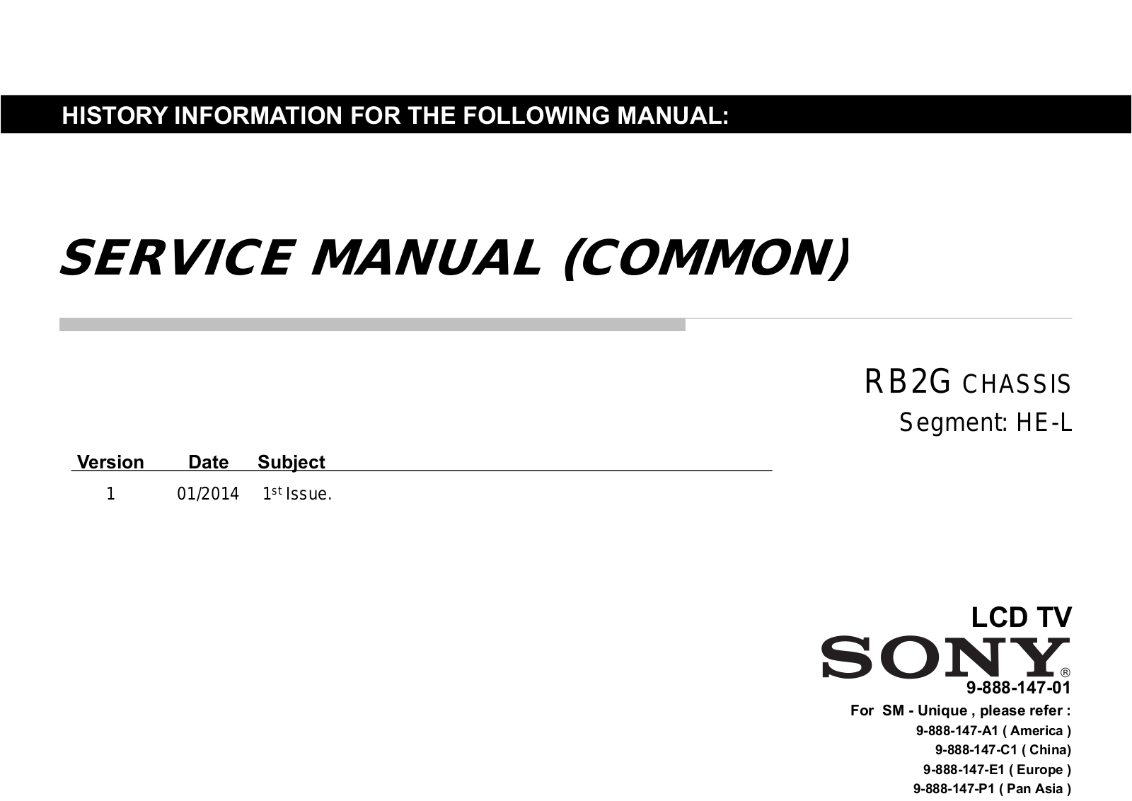 Sony KDL-42W815B Schematic