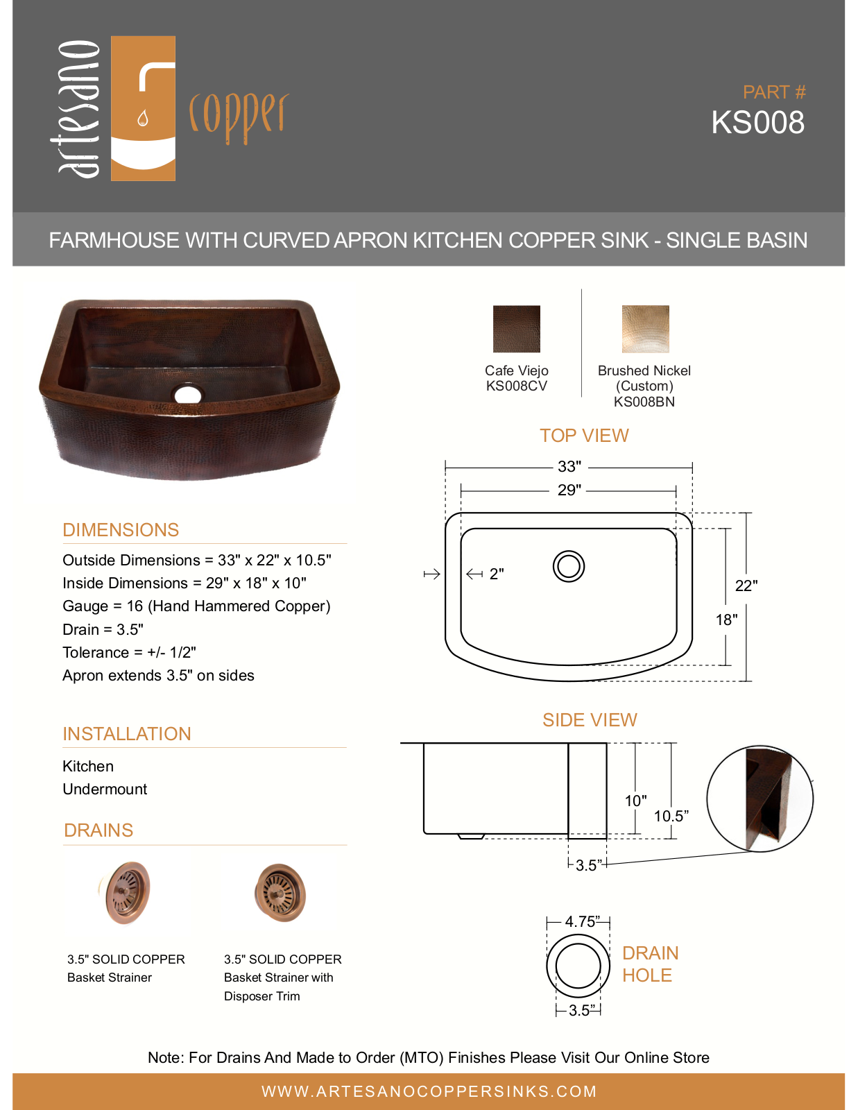Artesano Design YIPT1119 Specifications - ManualMachine.com