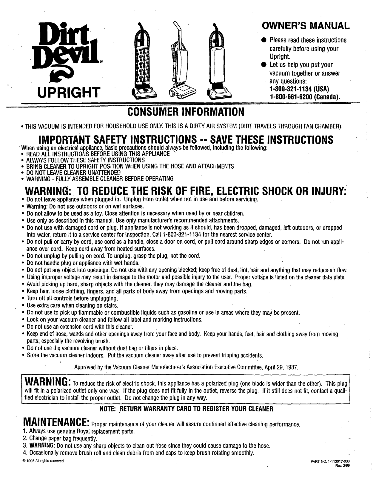 Dirtdevil M085300 User Manual - ManualMachine.com