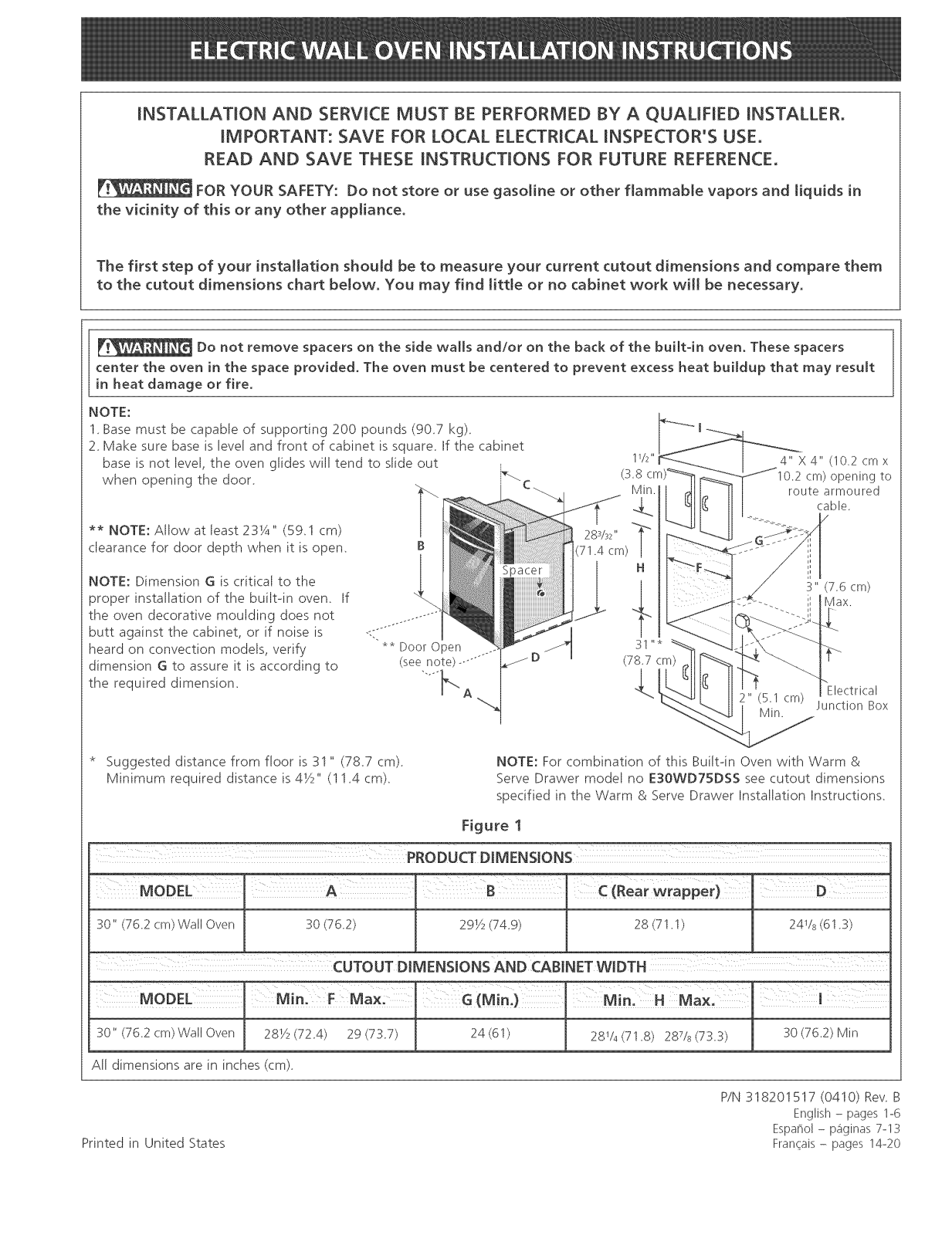 Electrolux E30EW75ESS2, E30EW75ESS3, E30EW7CESS2, E30EW7CESS3 Installation Guide - ManualMachine.com