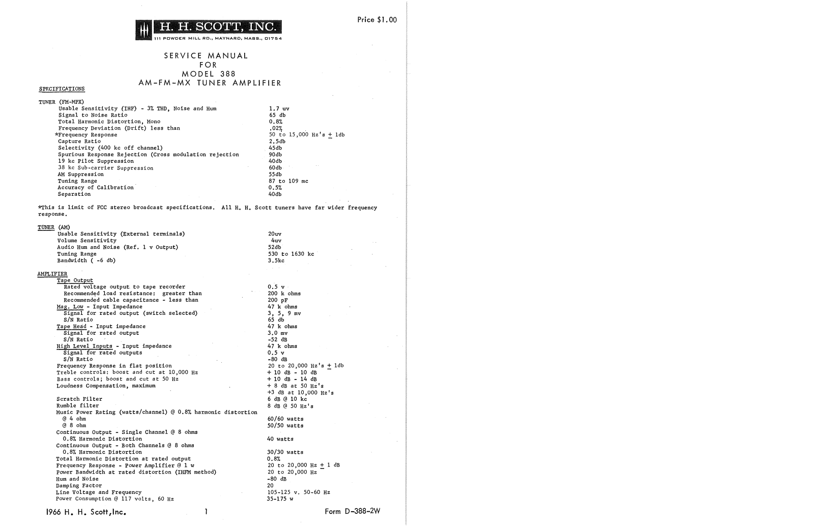 Scott 388 Service Manual