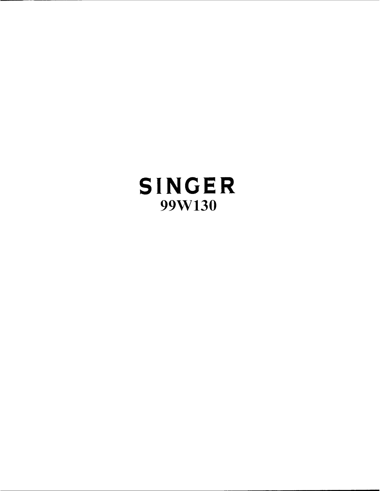 Singer 99W130 User Manual