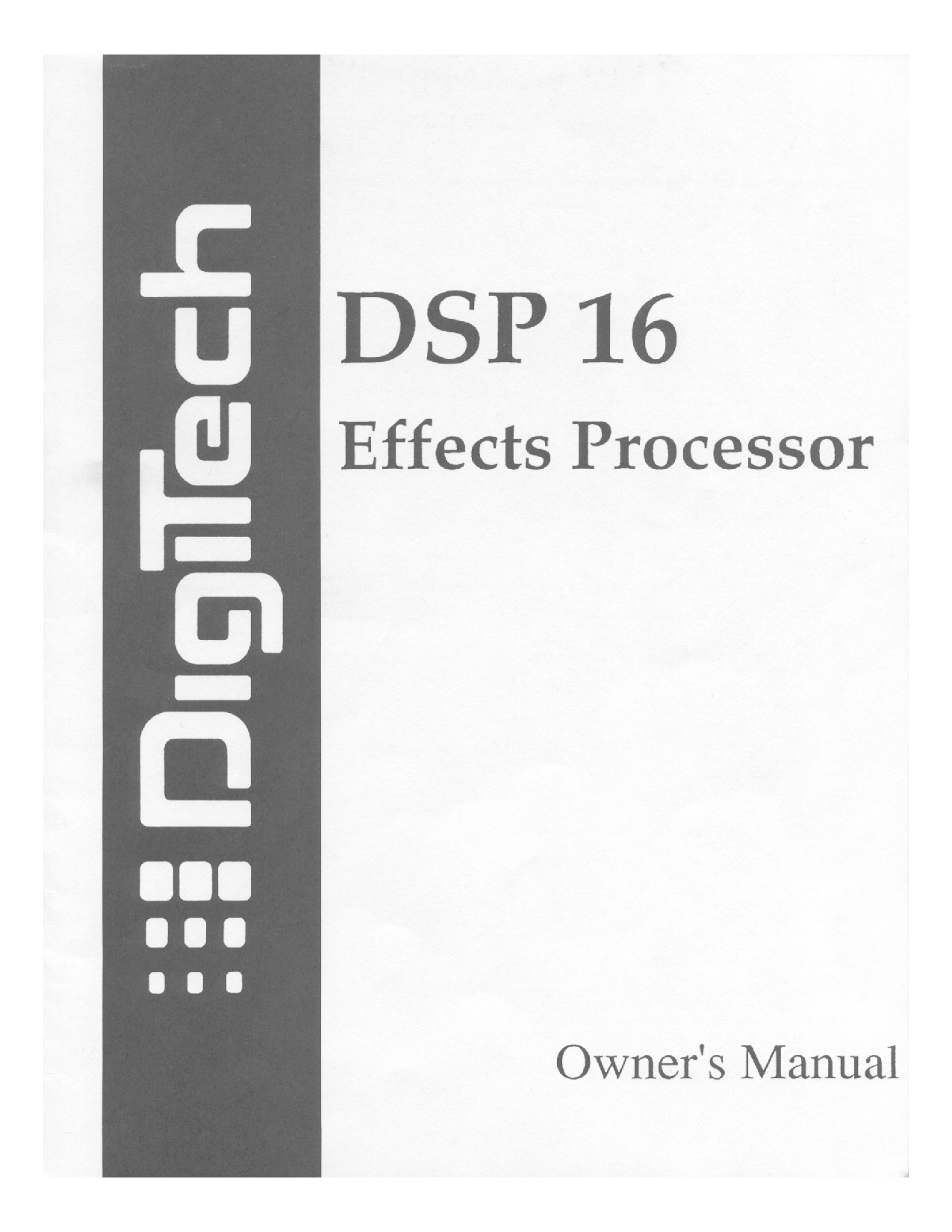 DigiTech DSP16 User Manual