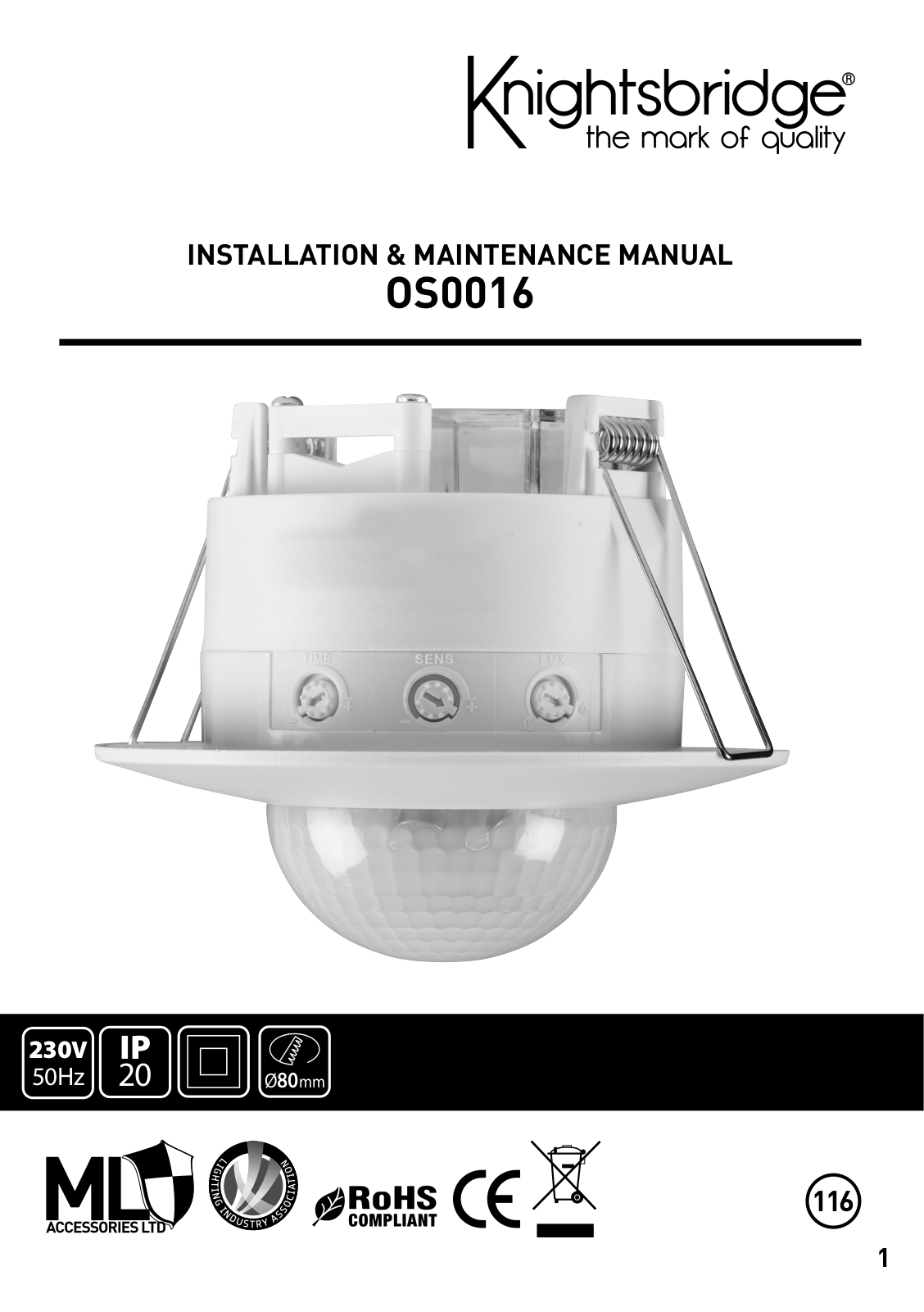 Knightsbridge OS0016 Installation Instructions - ManualMachine.com