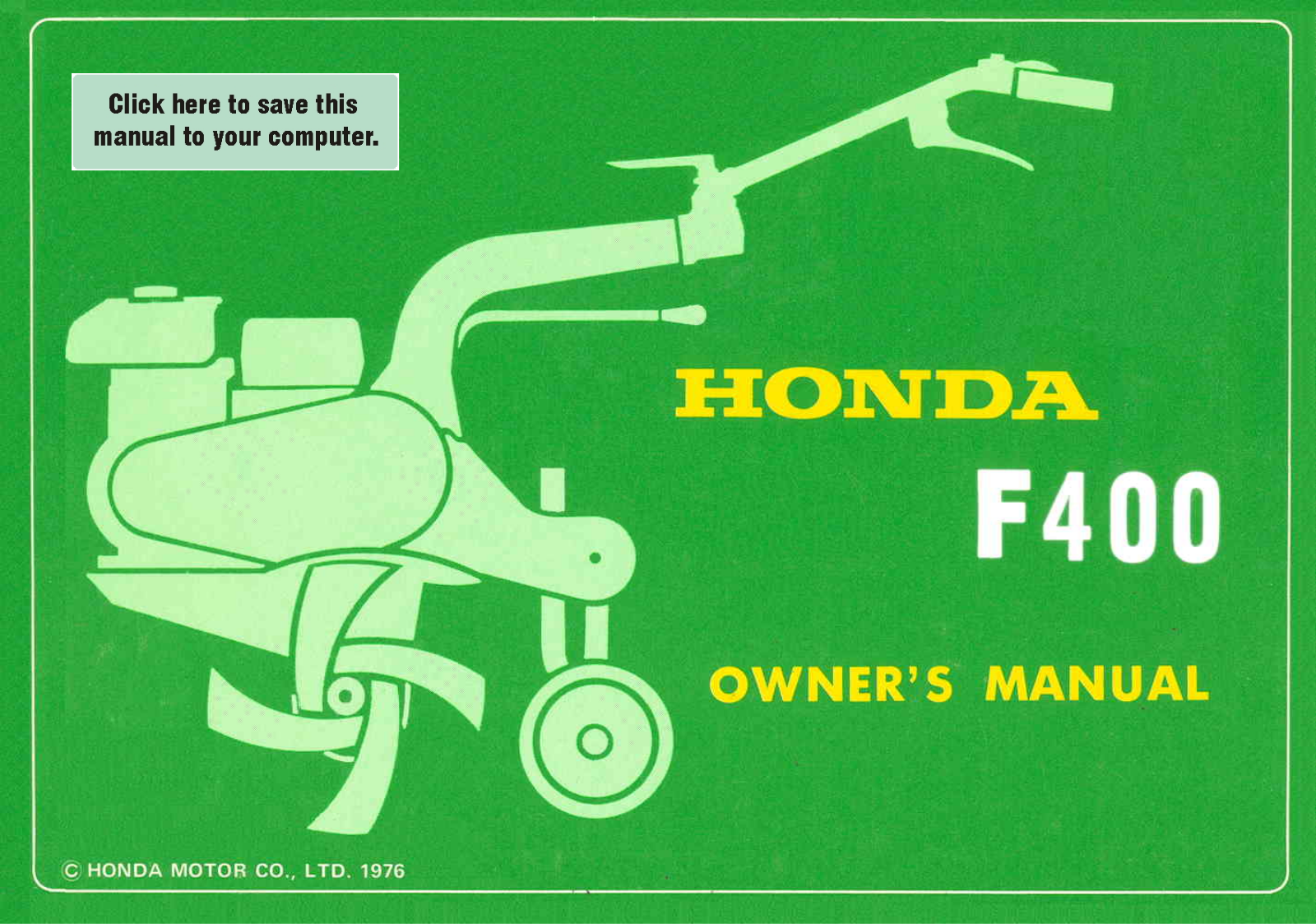 Honda F400 Owner's Manual