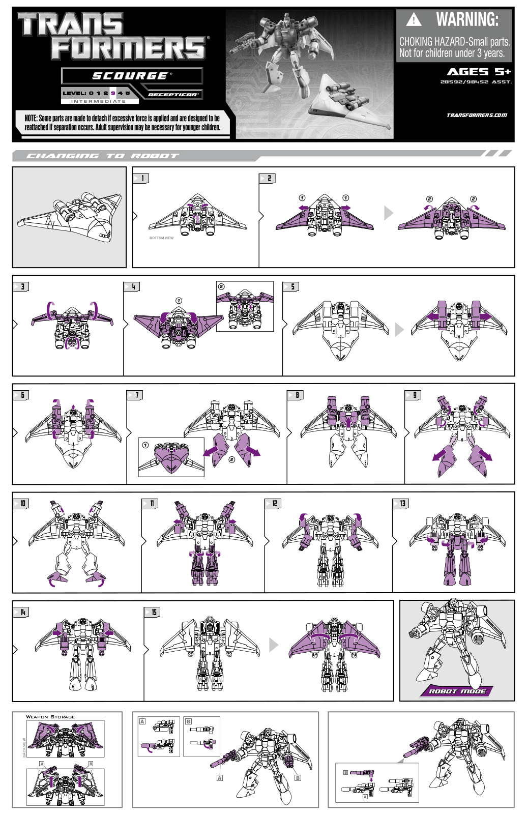 HASBRO Transformers Scourge User Manual