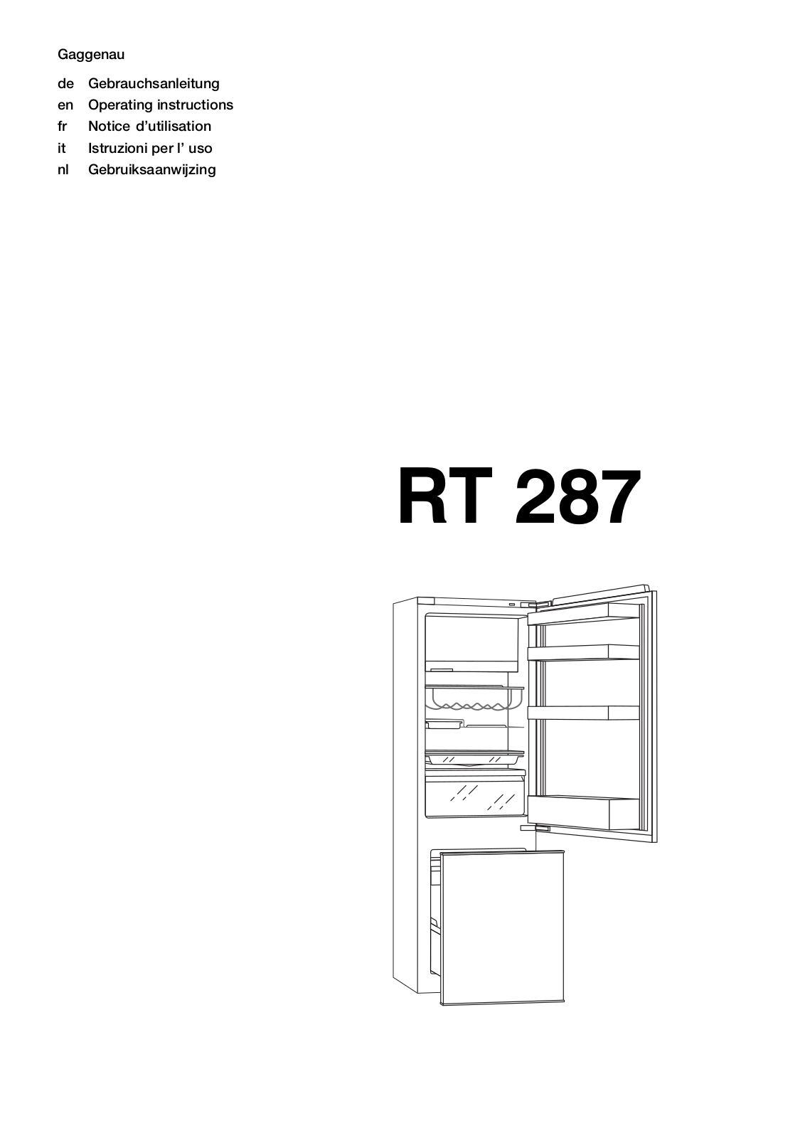 Gaggenau RT 287-202 User Manual