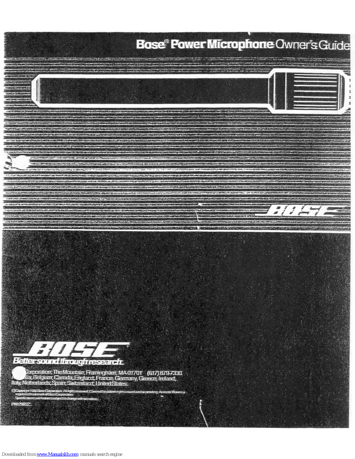 Bose Power Microphone Owner's Manual