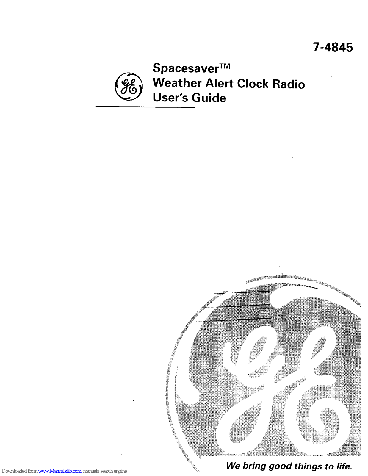 GE Spacesaver 7-4845 User Manual - ManualMachine.com