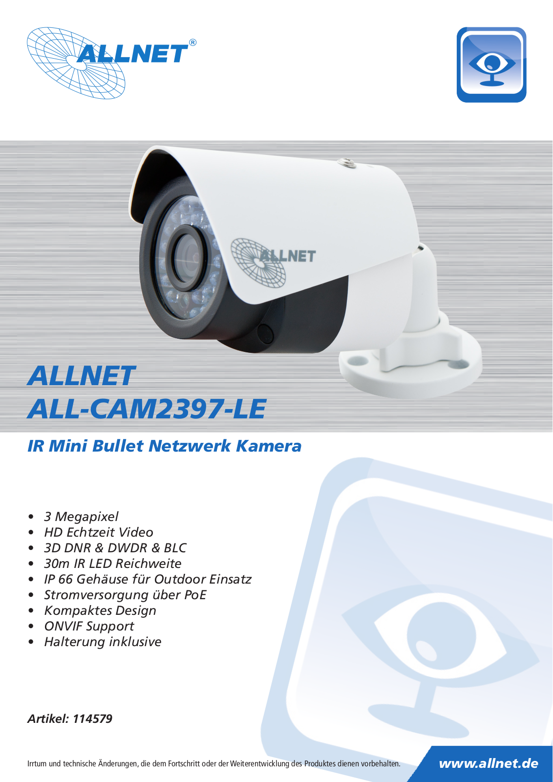 Allnet ALL-CAM2397-LE User Manual