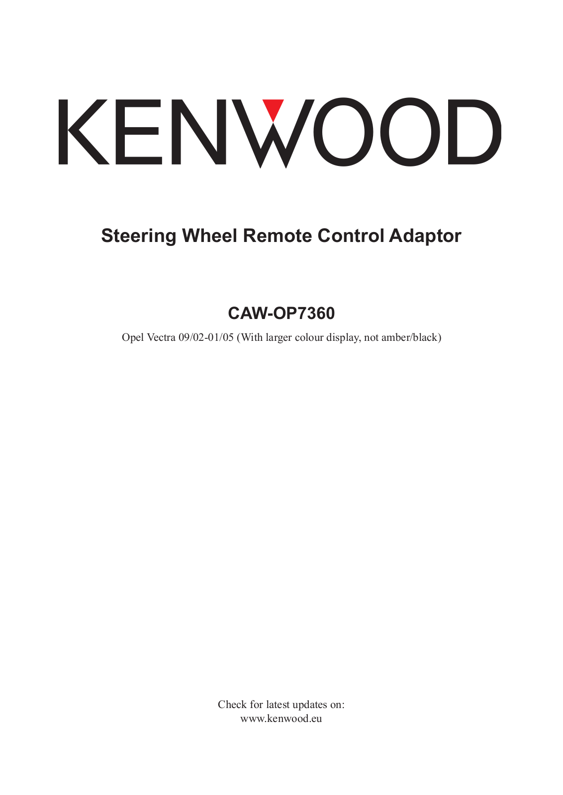 Kenwood CAW-OP7360 User Manual