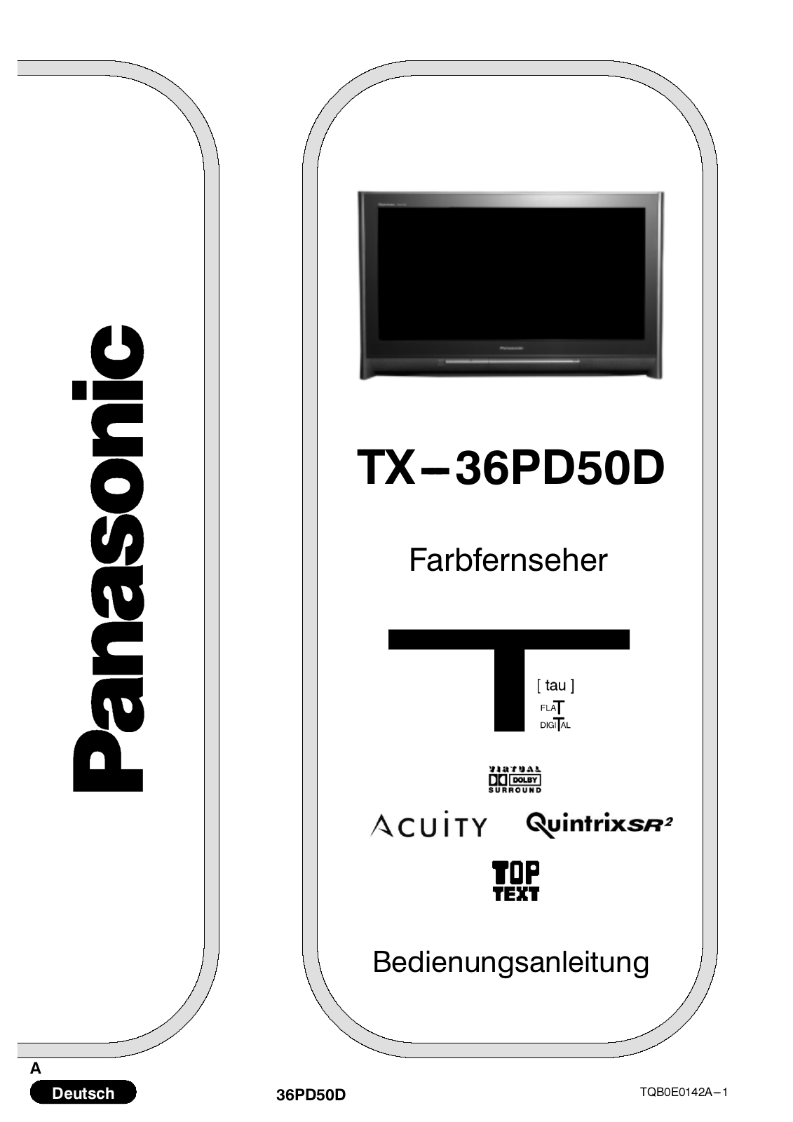 Panasonic TX-36PD50D User Manual