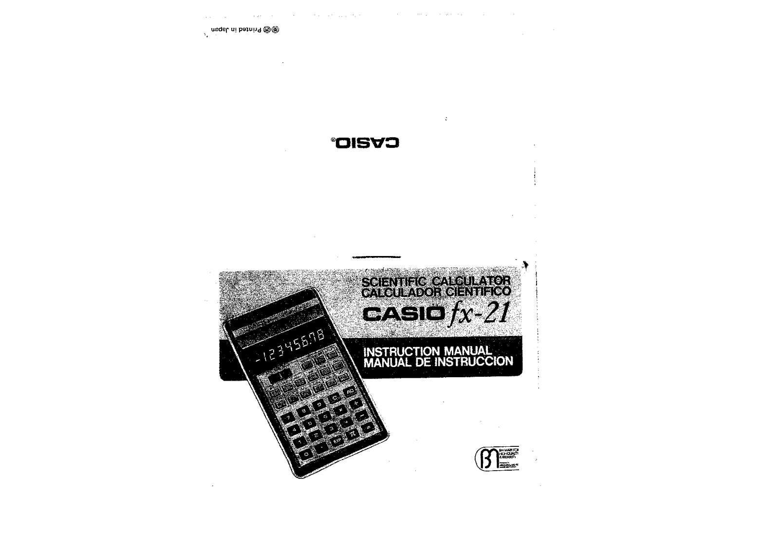 Casio fx 21 Operation manual