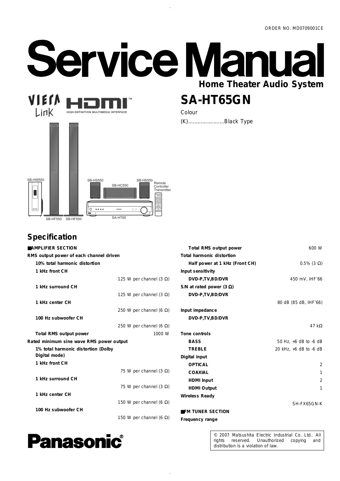 Panasonic SA-HT65 EU SM Schematic