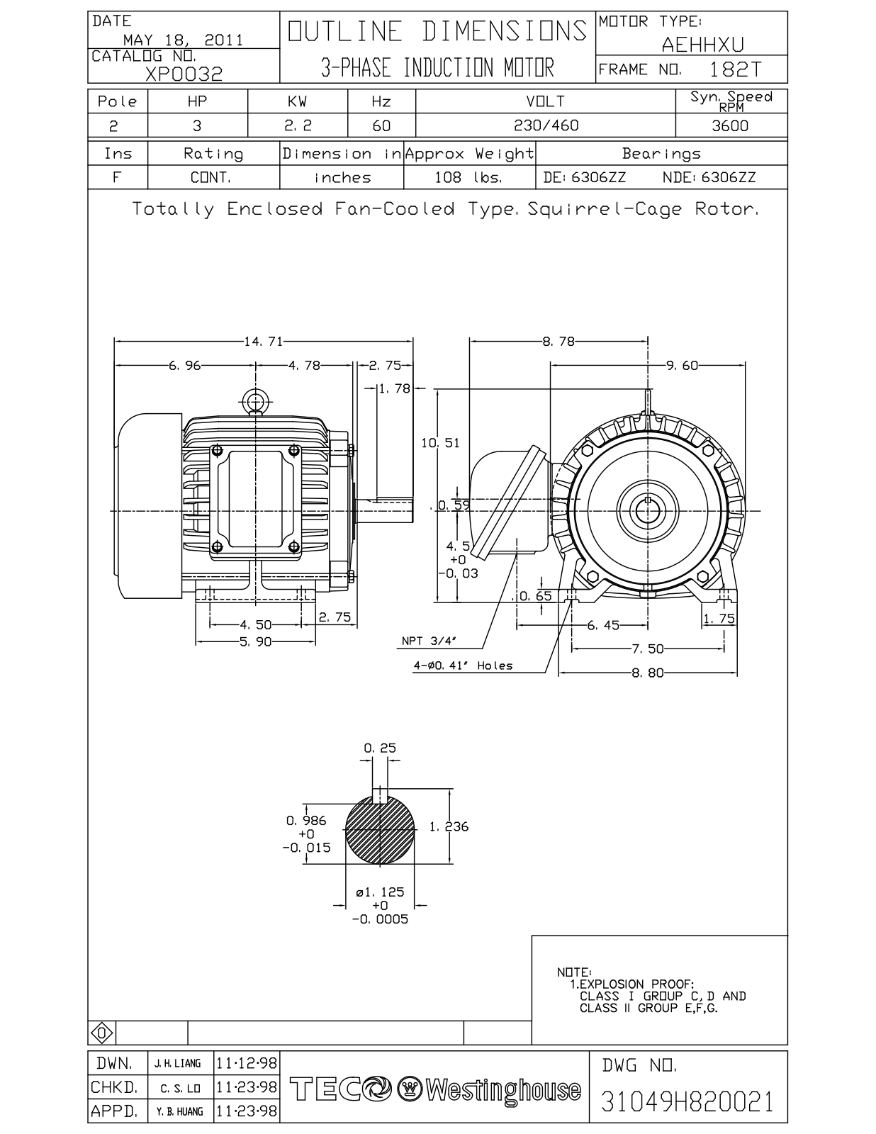 Teco XP0032 Reference Drawing