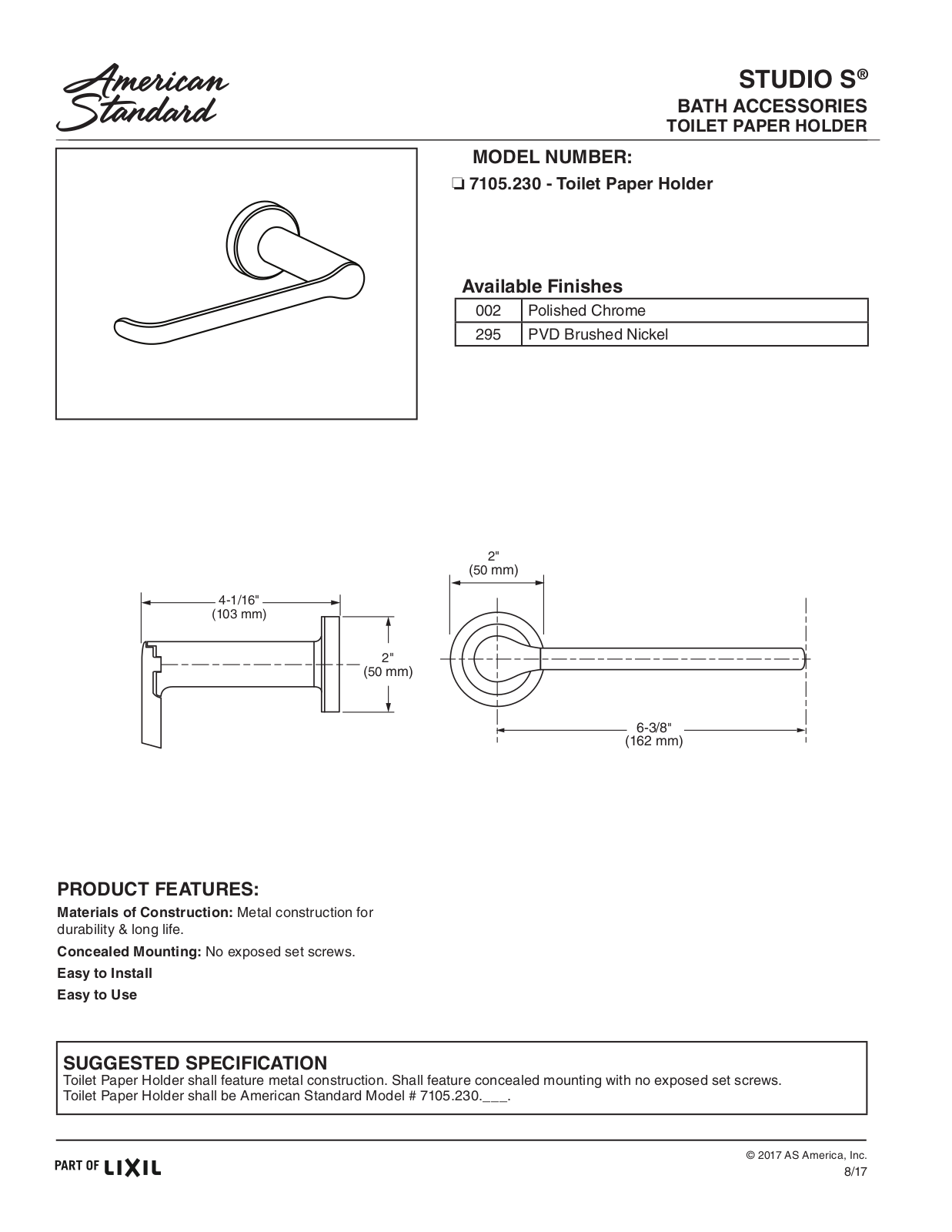 American Standard ASD10567 Specifications - ManualMachine.com