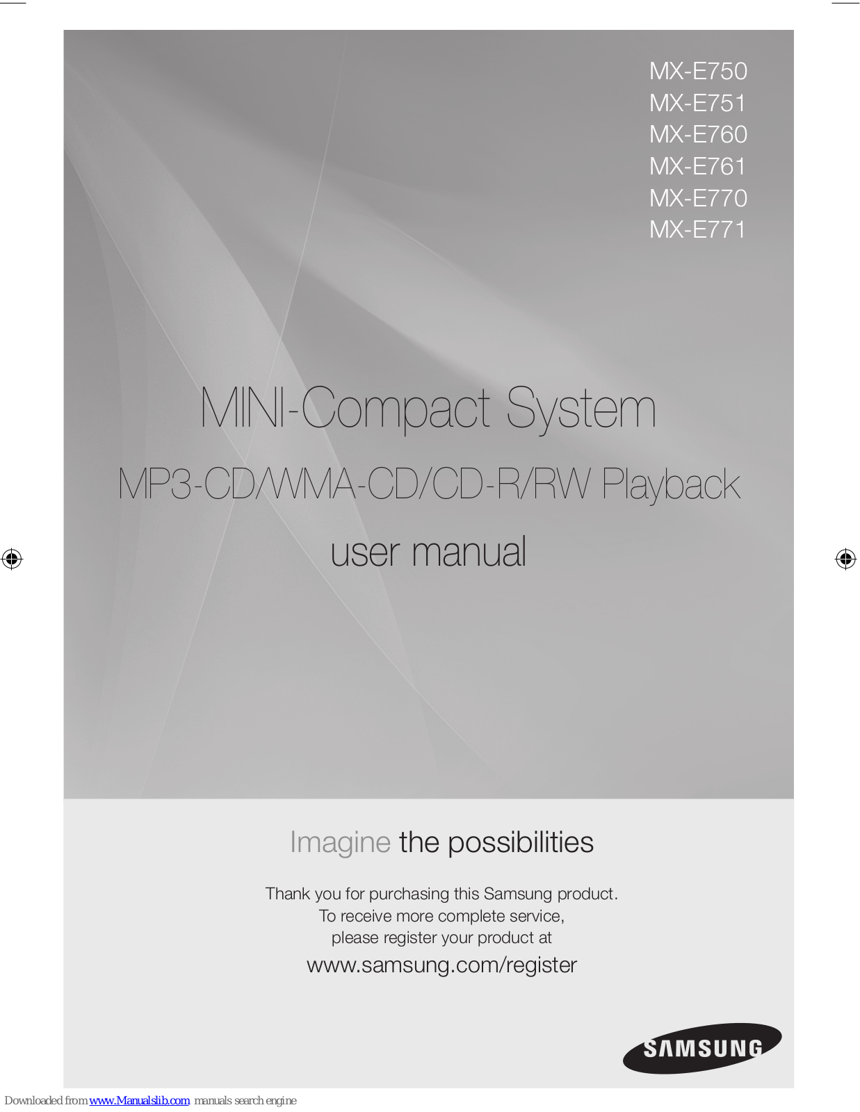 Samsung MX-E750, MX-E751, MX-E761, MX-E770, MX-E771 User Manual