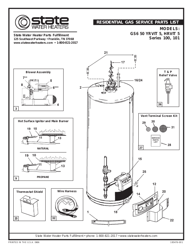 State Industries GS6 50 YRVIT 5, GS6 50 HRVIT 5 User Manual