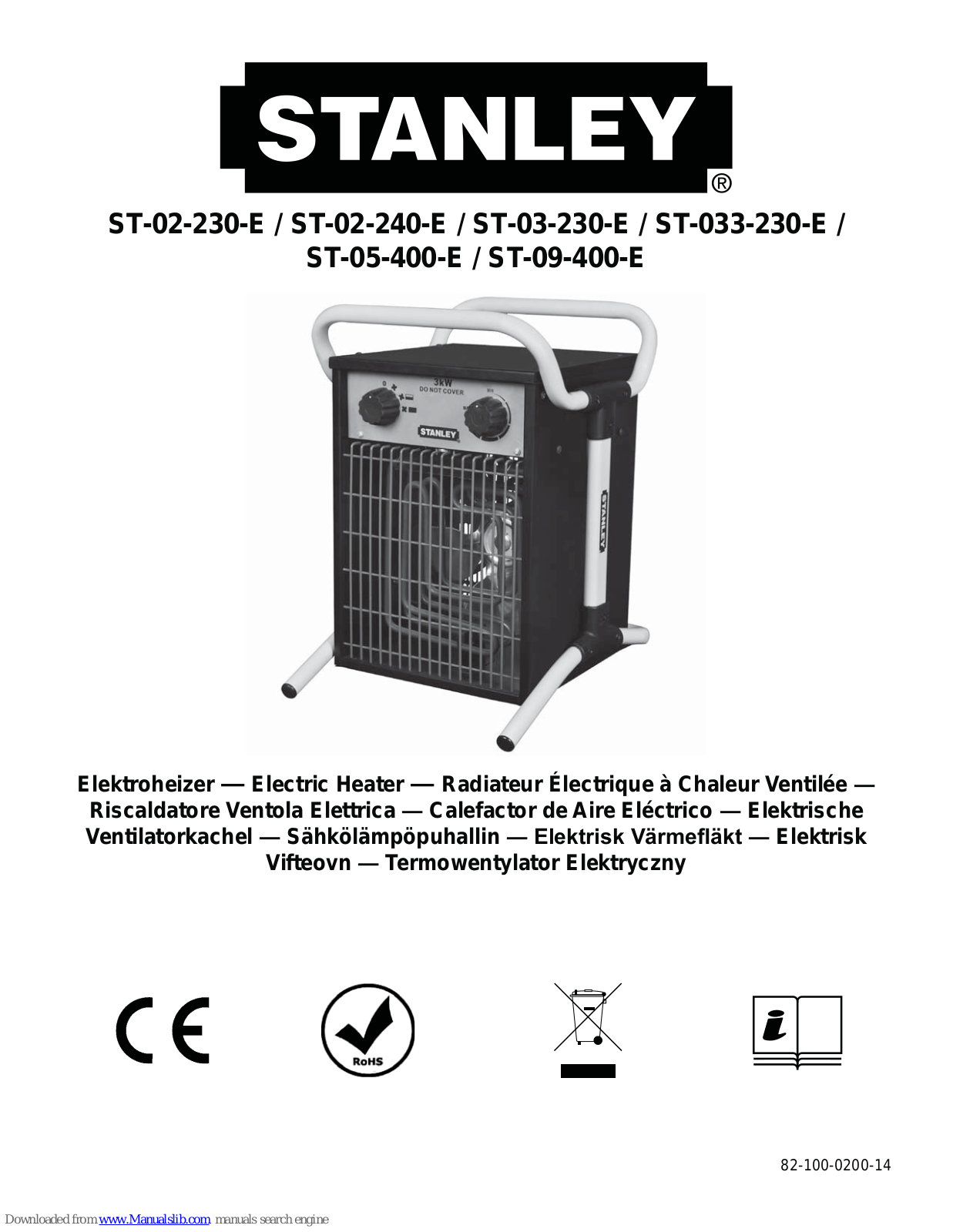 Stanley ST-02-230-E, ST-02-240-E, ST-05-400-E, ST-03-230-E, ST-033-230-E Instruction Manual