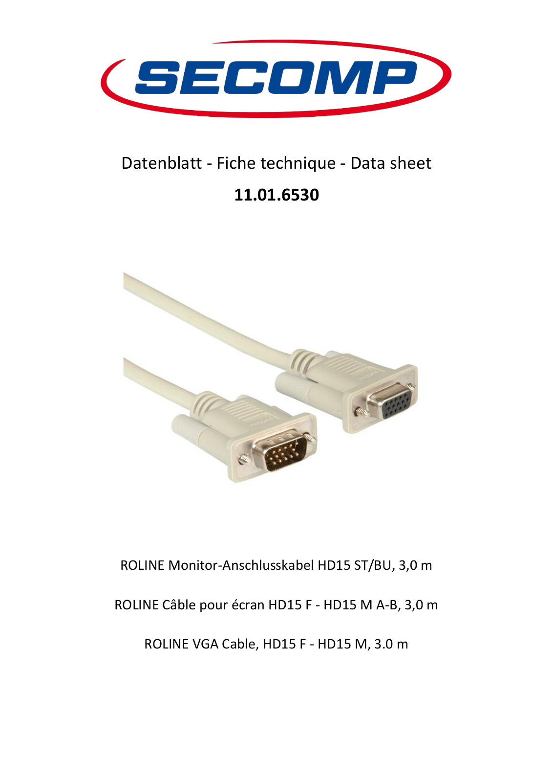 ROLINE 11016530 Datasheet - ManualMachine.com