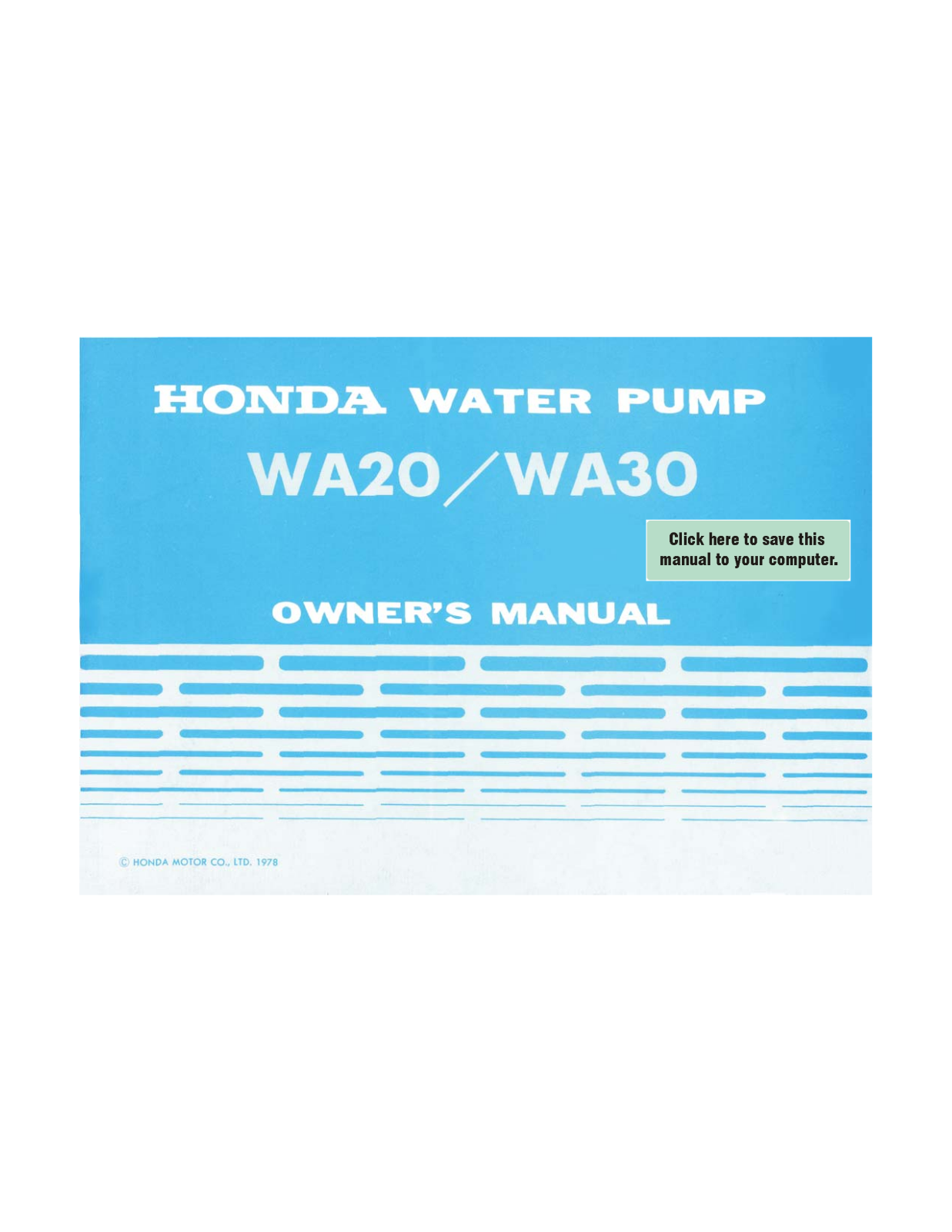 Honda Power Equipment WA30 User Manual