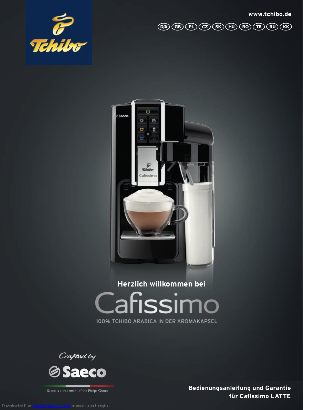 Saeco Tchibo Cafissimo Series HD8603 Operating Instructions Manual