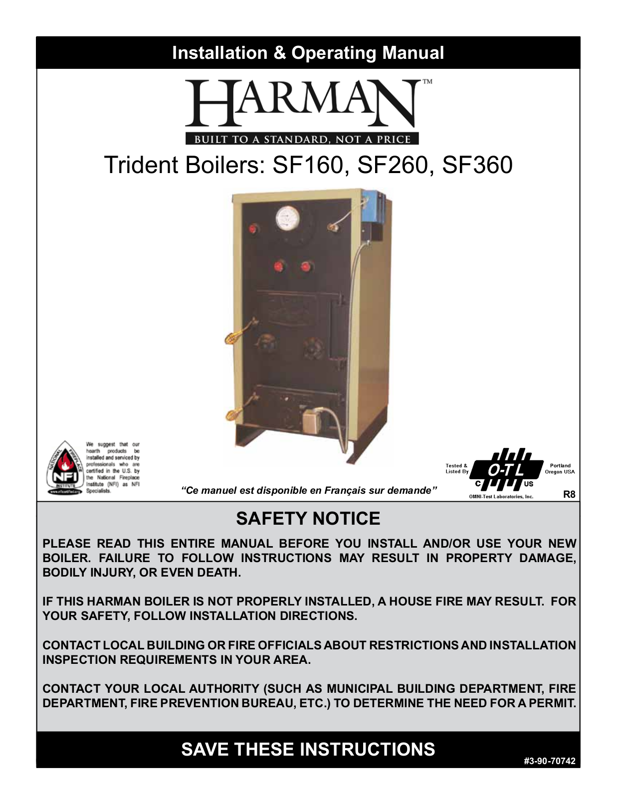 Harman SF160 User Manual