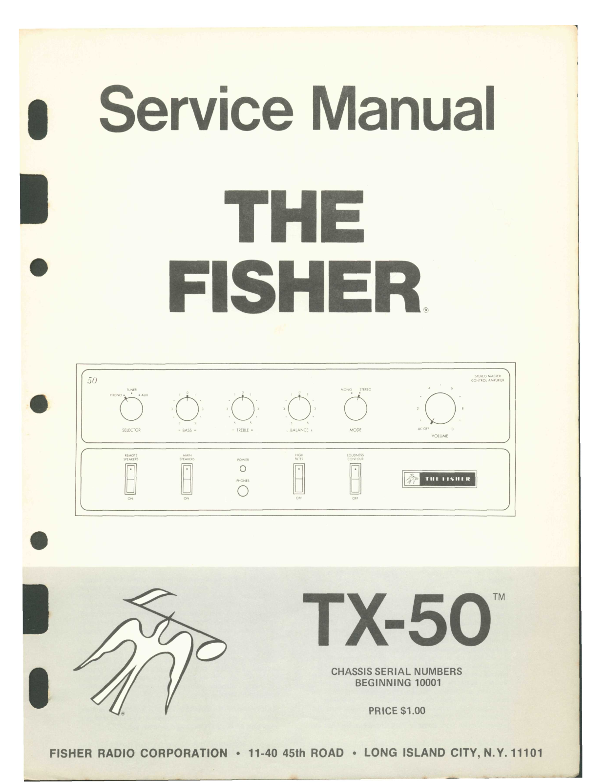 Fisher TX-50 Service Manual