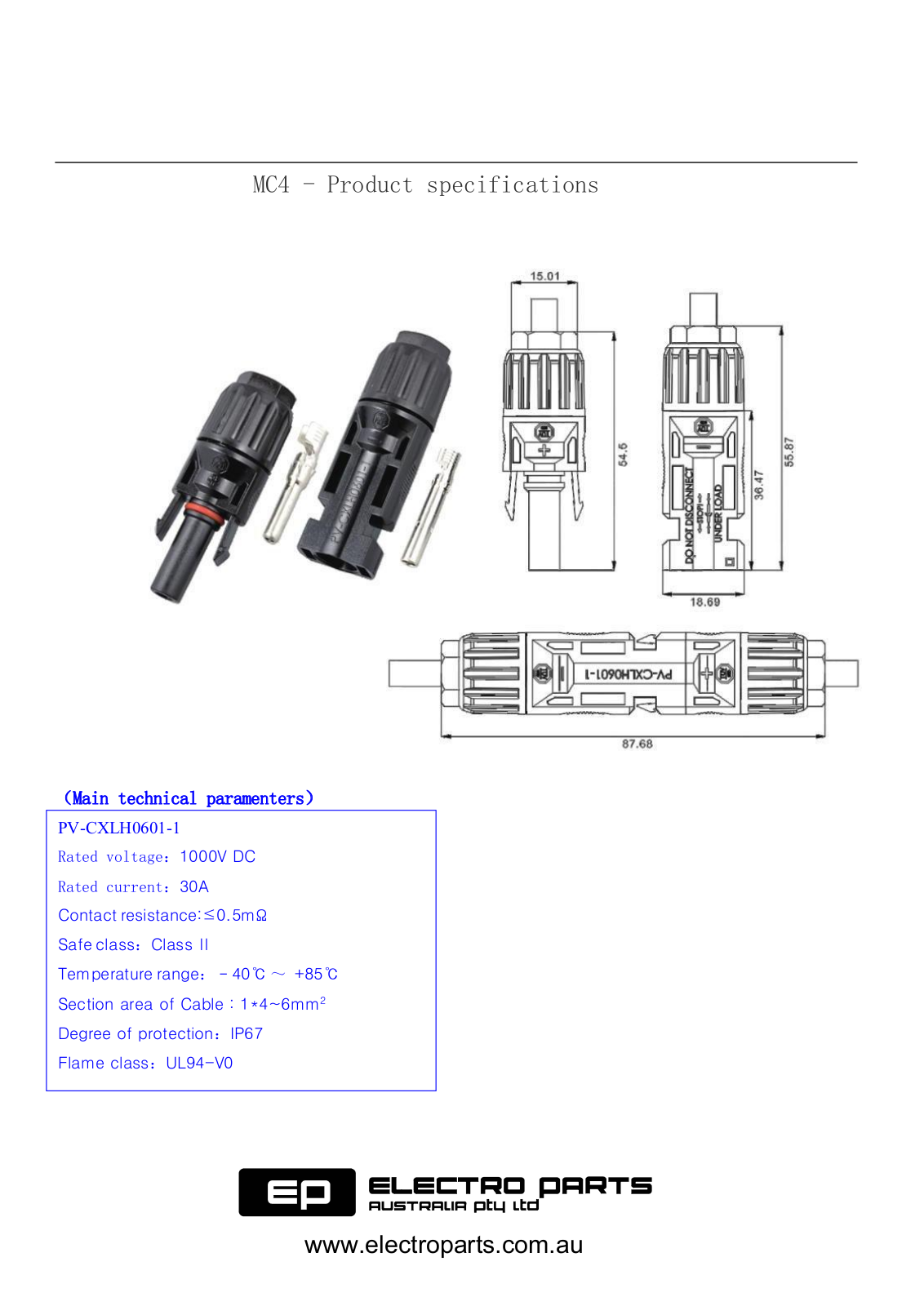 Electro Parts MC4 User Manual