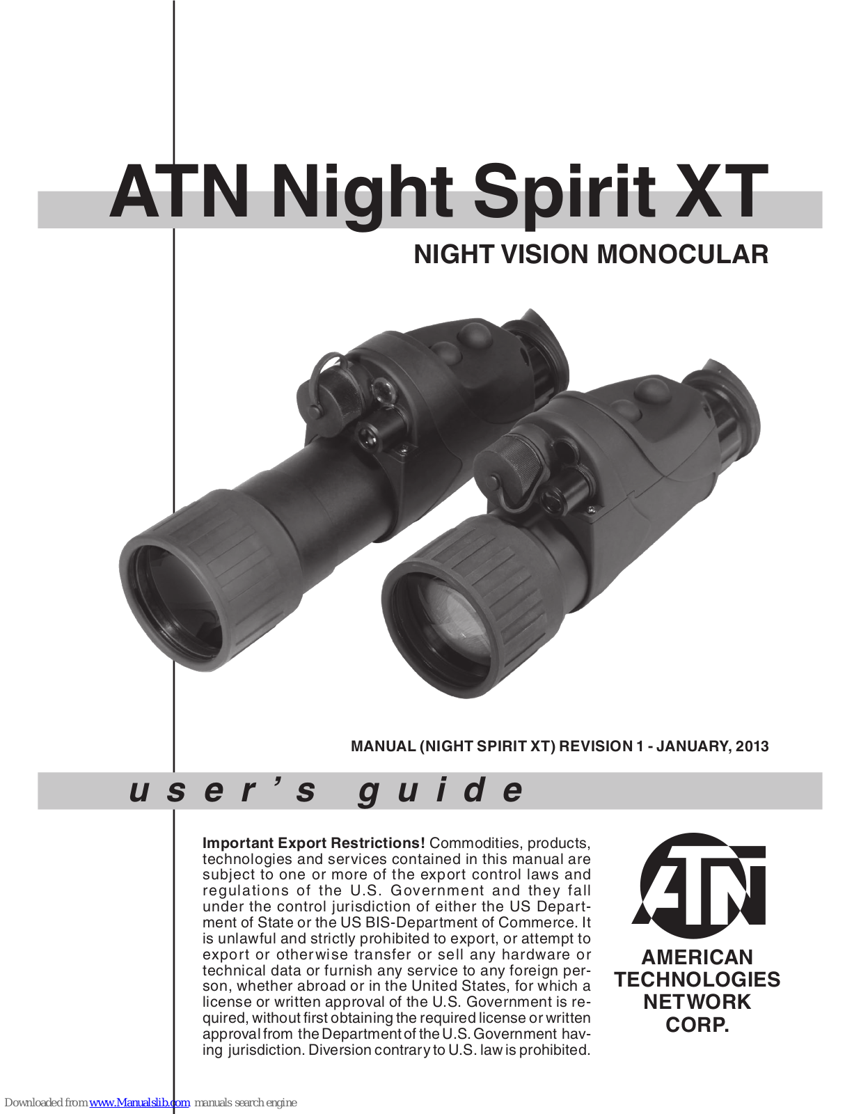 ATN Night Spirit XT User Manual