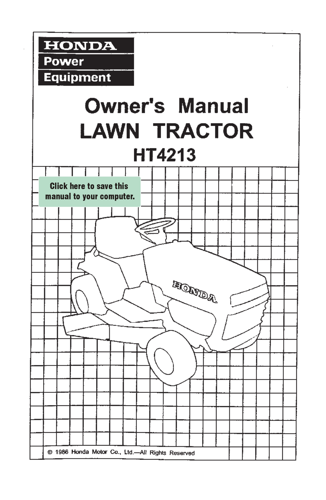 Honda Automobiles HT4213 User Manual - ManualMachine.com