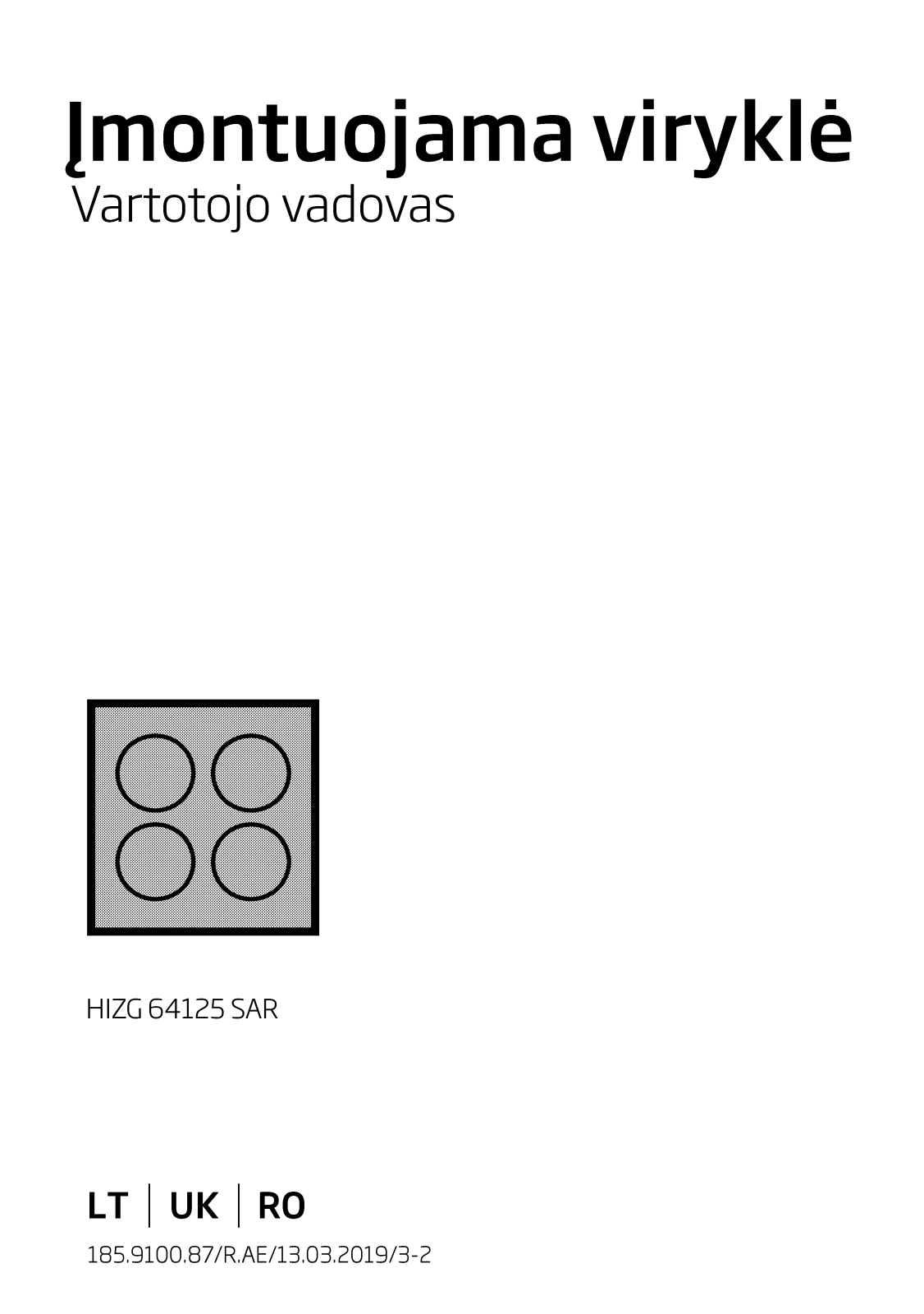 Beko HIZG 64125 SAR User manual