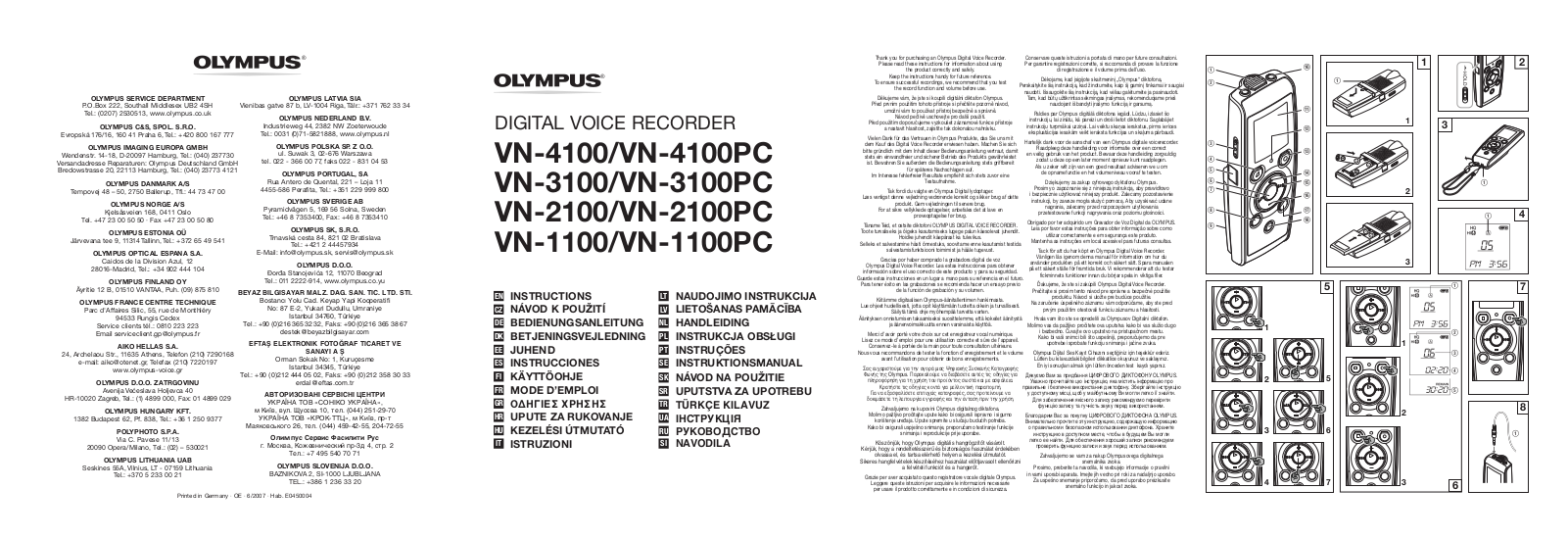 Olympus VN-3100, VN-3100PC, VN-2100, VN-2100PC, VN-1100 User manual