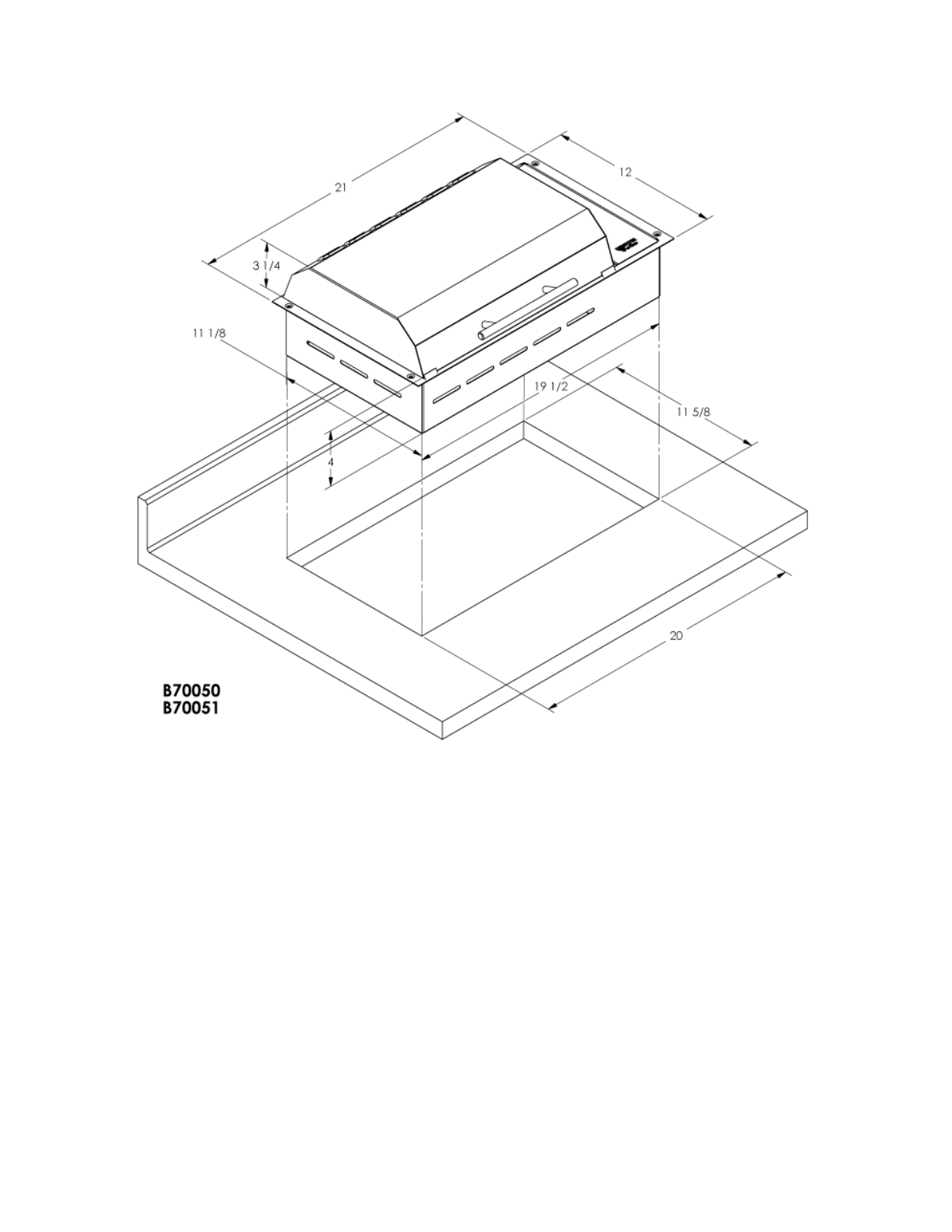 Kenyon B70050 Dimension Diagram