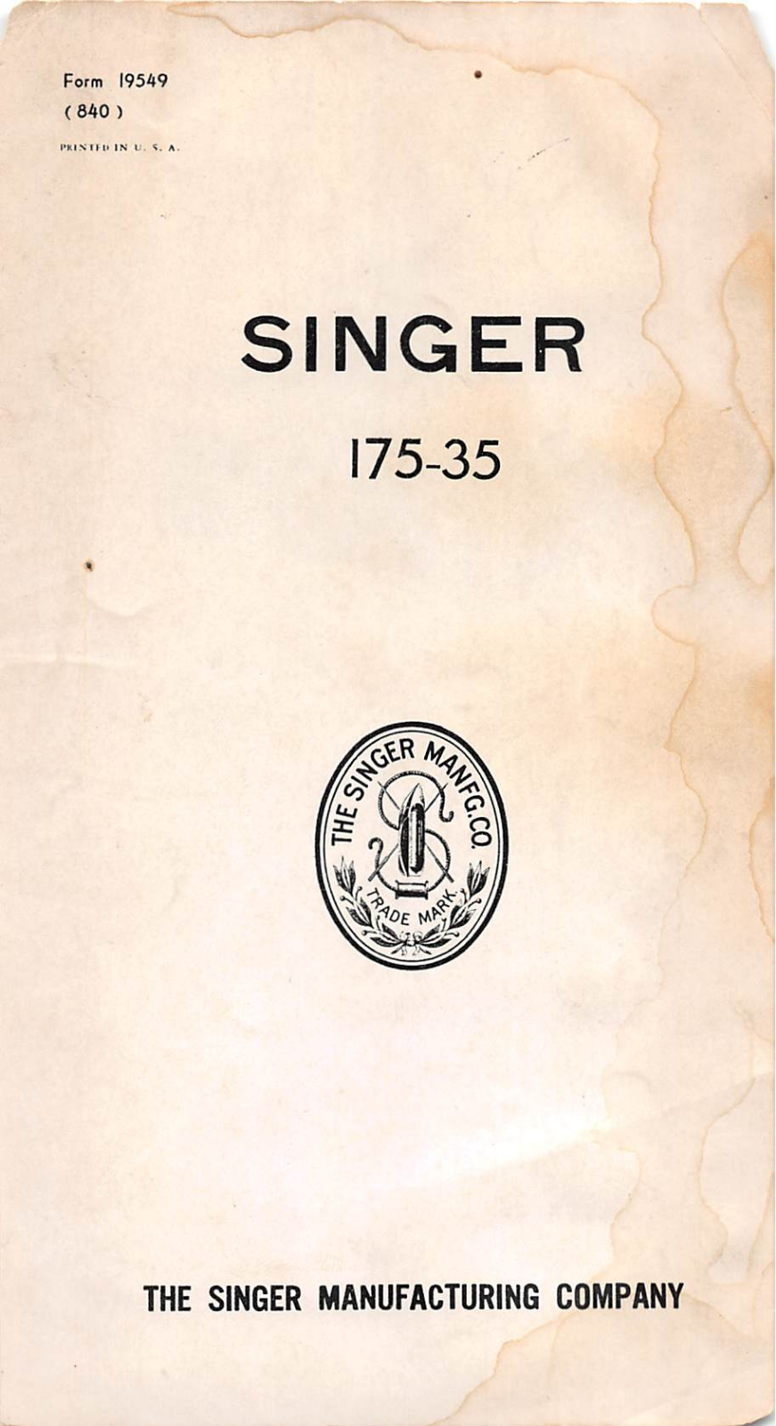 Singer 175-35 User Manual - ManualMachine.com