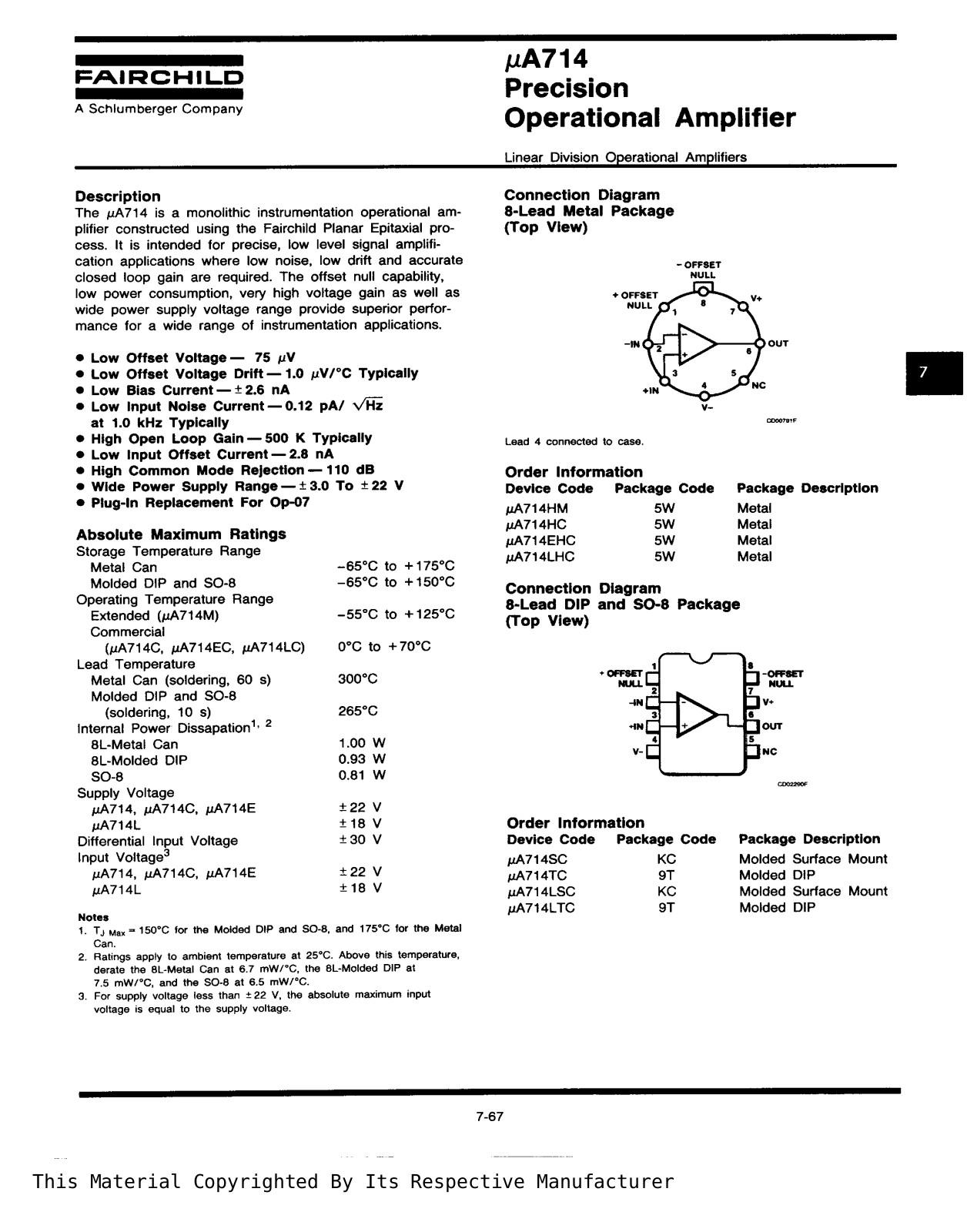 Datasheet UA714HC Specification - ManualMachine.com