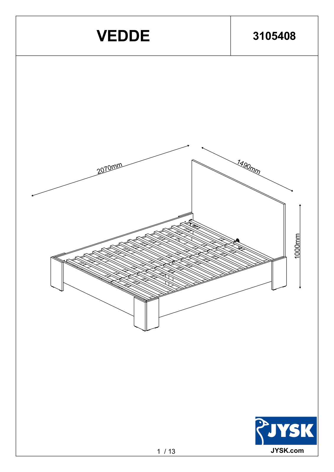 JYSK Vedde User Manual