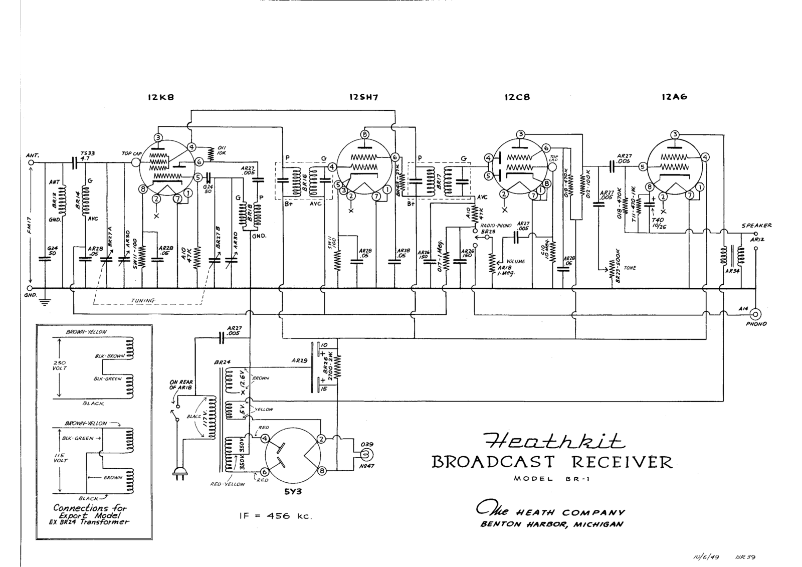 Heathkit br 1 schematic