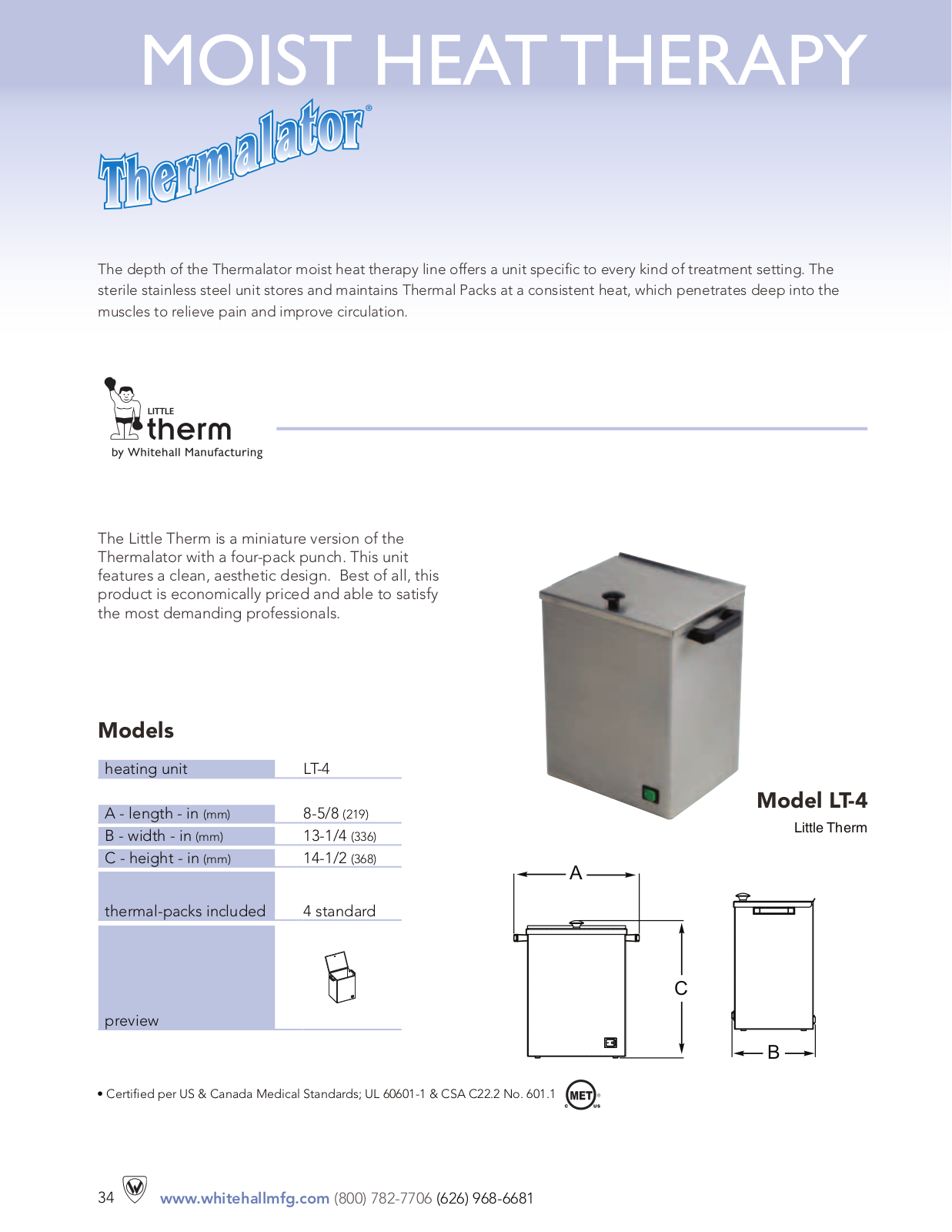 Whitehall Manufacturing LT-4 User Manual